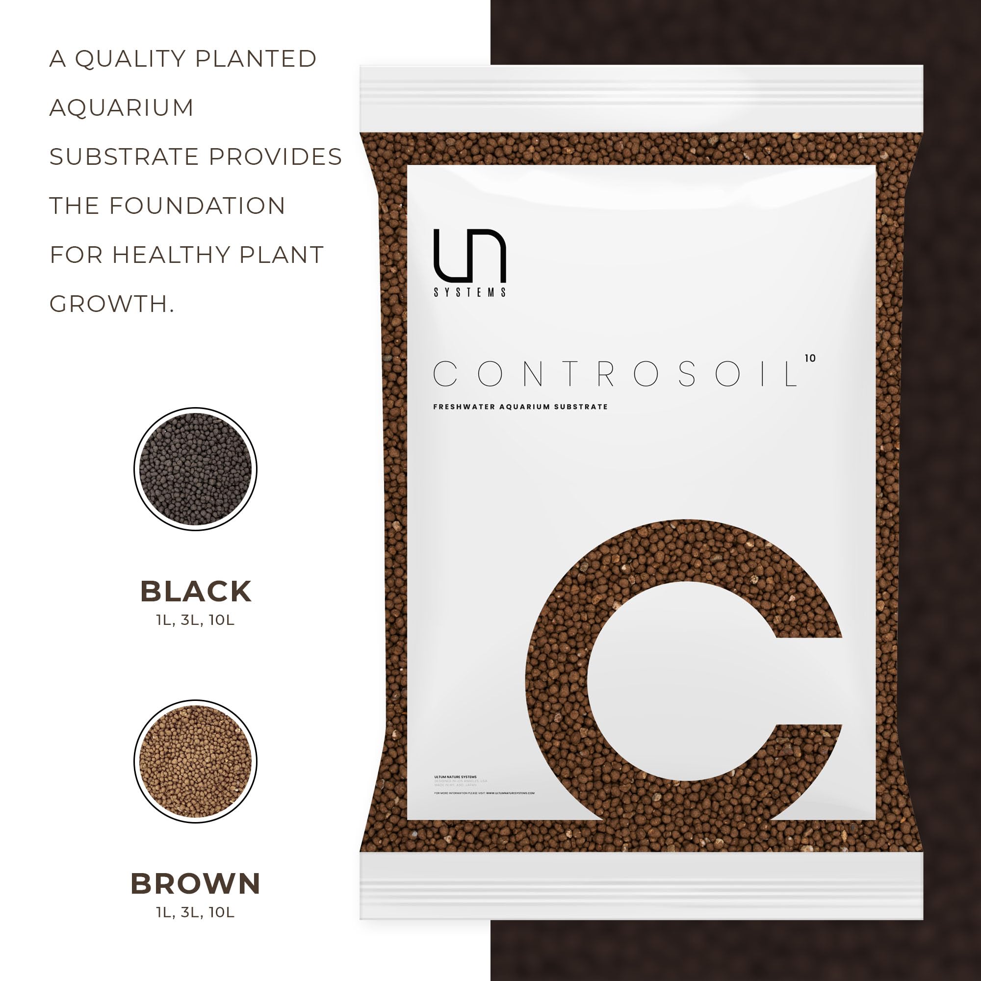 Ultum Nature Systems Controsoil - Freshwater Aqua Soil Substrate for Fish, Shrimp, Live Plant Propagation and Aquascaping - 6.8p