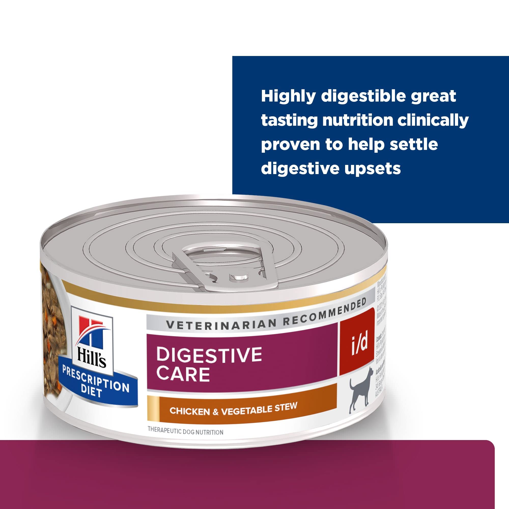 Hills Prescription Diet i/d Digestive Care Chicken & Vegetable Stew Canned Dog Food, Veterinary Diet, 5.5 oz., 24-Pack Wet Food