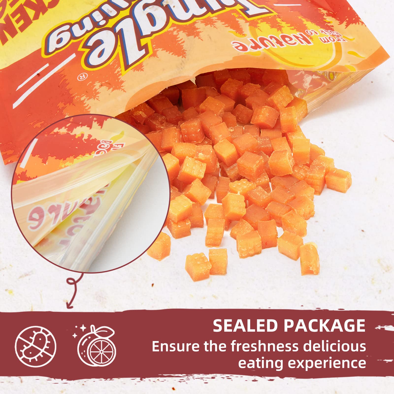 Jungle Calling Soft Chicken Treats for Dog and Cat, Natural Grain Free Chewy Food Snacks for Training Rewards for Small Dogs, Hi