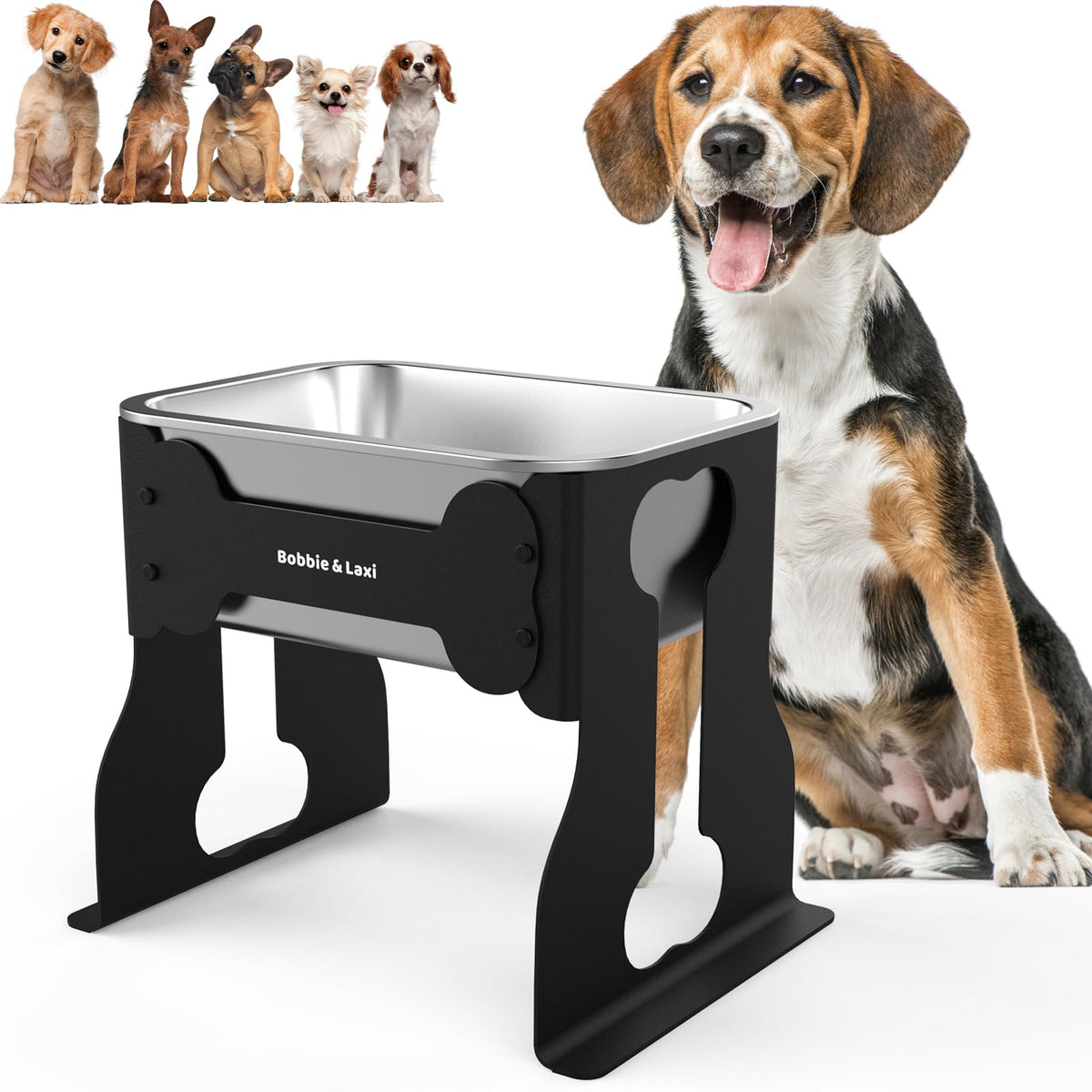 0.85 Gallon Elevated Small Water Bowl, 10' Raised Dog Bowl With Stand For Medium Breed, Full Metal For Joint Pressure Relief, E