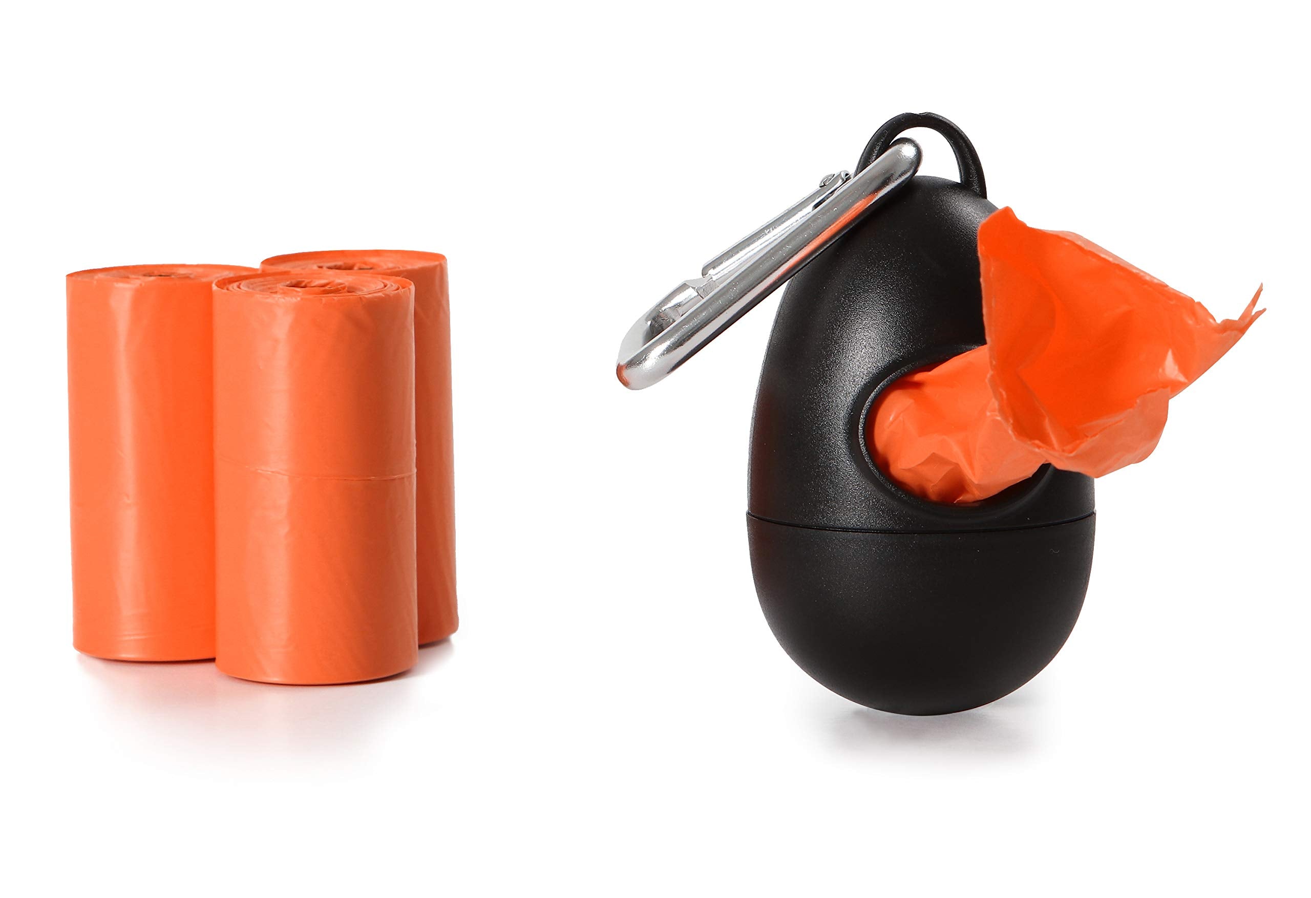 Dexas Waste Bag Dispenser with Leash Attachment, Includes 1 roll of 15 Super Strong Bags, Each Bag Measures 12.5 x 8.75 Inches.,