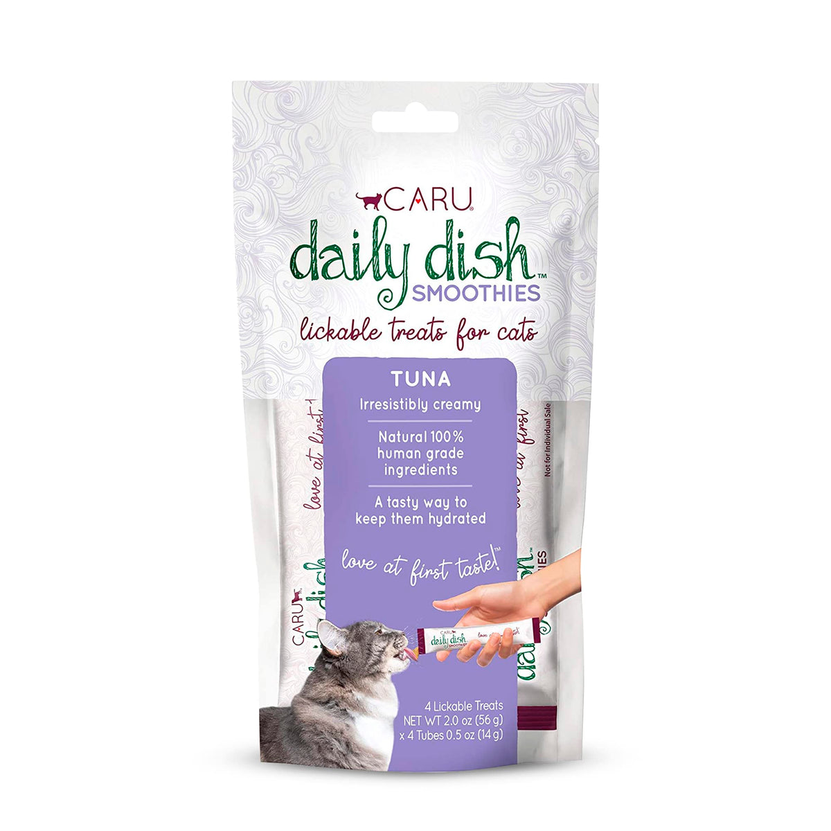 Caru - Daily Dish Tuna Flavored Cat Smoothies - 0.5Oz Tubes - 4 Pack