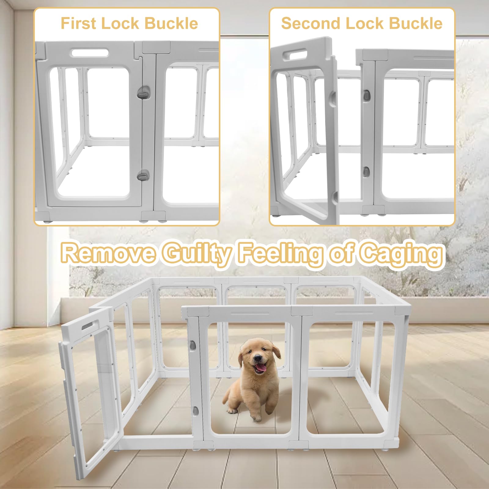 Ligefoy Acrylic Dog Pen,Clear Dog Play Pen For Puppy Cat Rabbit Ferret Transparent Easy Assemble Whelping Crate Kennel Cage Encl