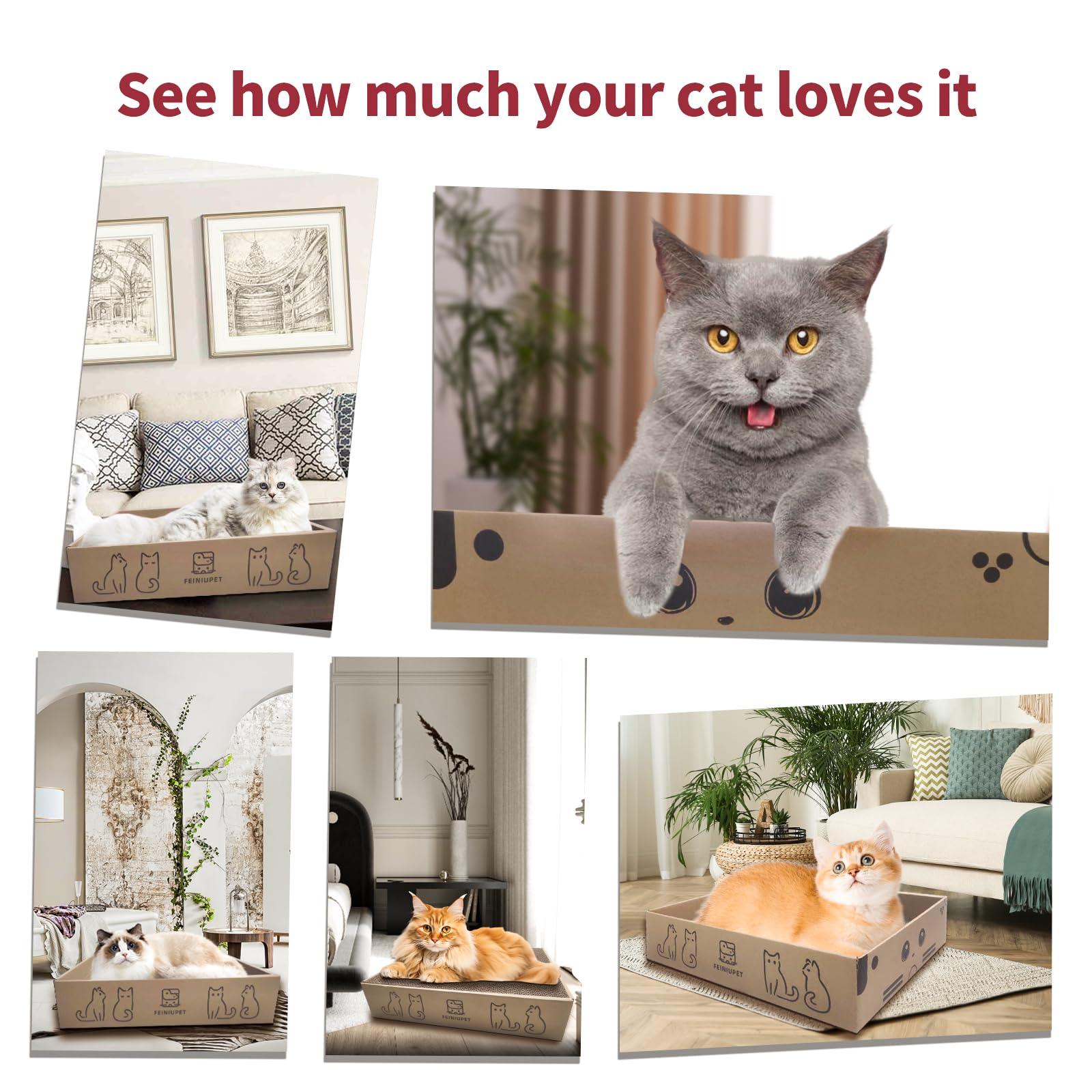 Feiniupet Refill Cat Scratching Board, 3 Packs Cat Scratch Pad, Double-Sided Design Cat Scratching Board For Cats To Playing And