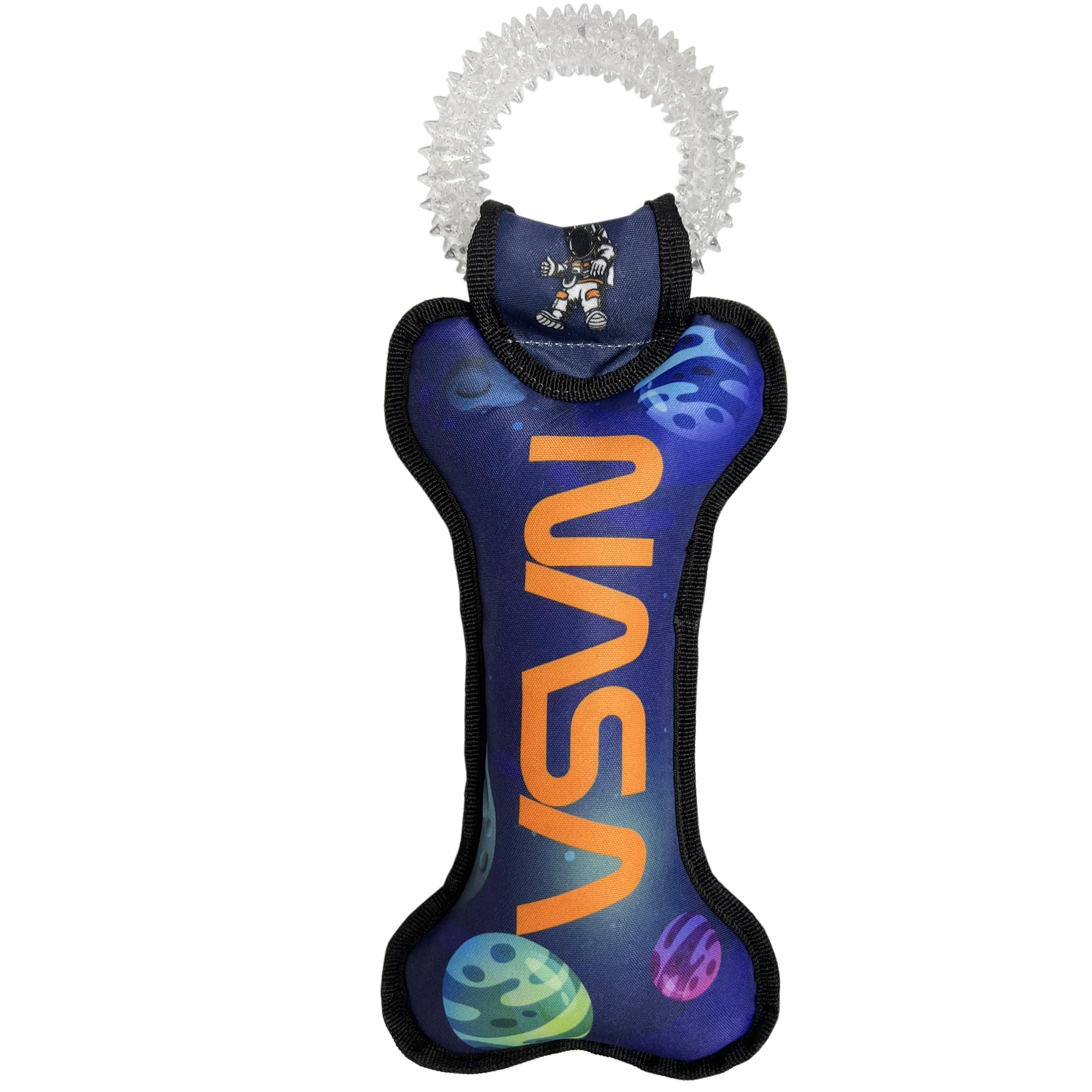 Pets First Nasa Dog Toy With Planets. - Tough Nylon Pet Toy With Double Trim Stitching & Inner Squeaker