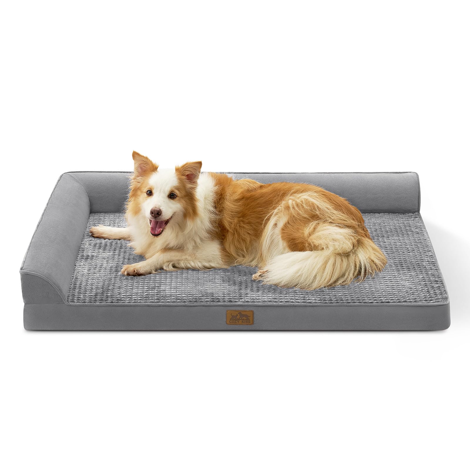 COZY KISS Orthopedic Dog Bed for Extra Large Dogs, L Shaped XL 44x32 inch