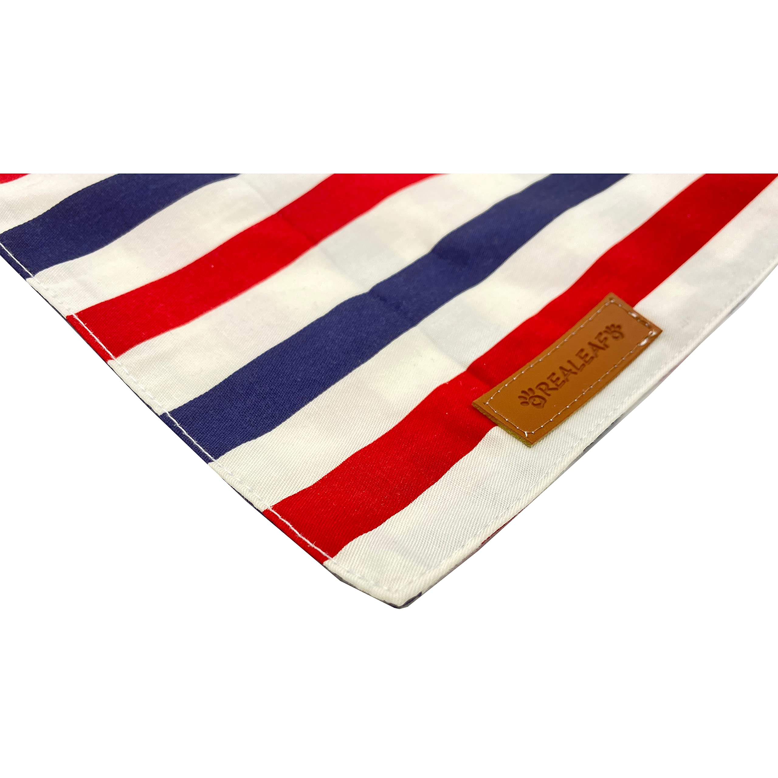 Realeaf 4Th Of July Dog Bandanas 2 Pack, Reversible American Flag Pet Scarf For Boy And Girl, Premium Durable Fabric, Patriotic