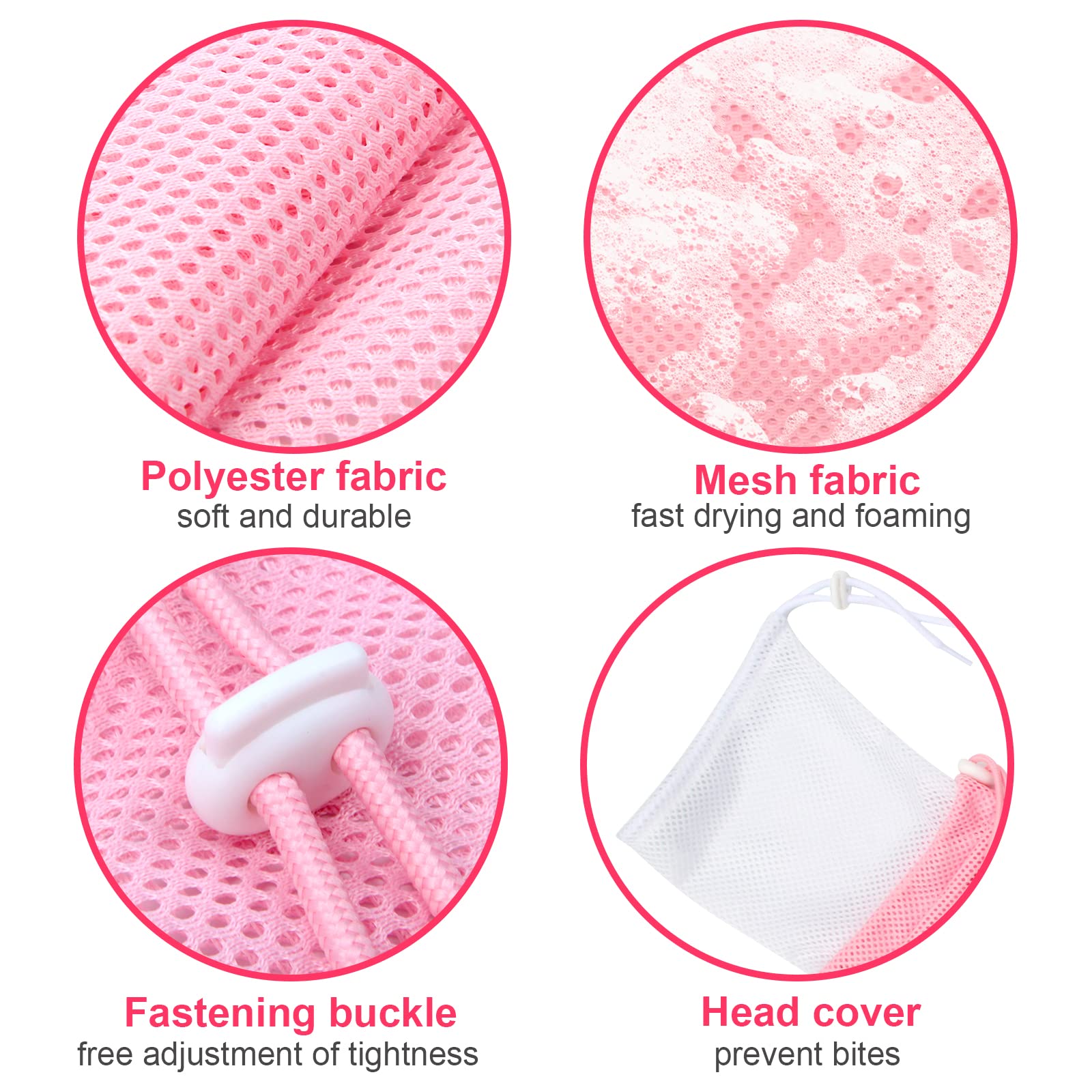 Catcan Breathable Mesh Shower Bag - Anti Scratch Adjustable Grooming For Nail Trimming, Bathing - Polyester Soft Cat Washing (Wh