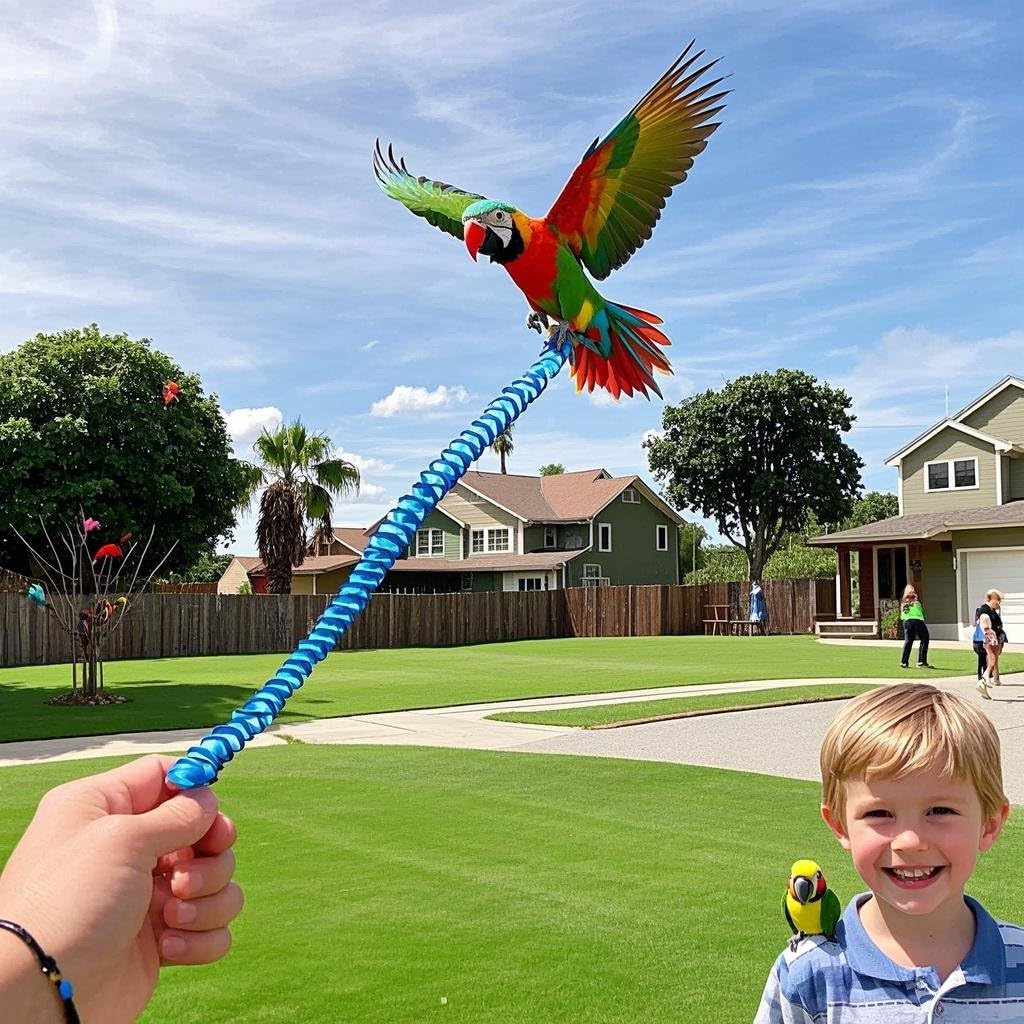 Parrot Bird Harness Leash Anti-Bite Outdoor Blue Flying Training Rope With 5Pcs Different Sizes Of Soft Foot Loops And Training Whistle(Upgraded Version Of Ankle Ring)