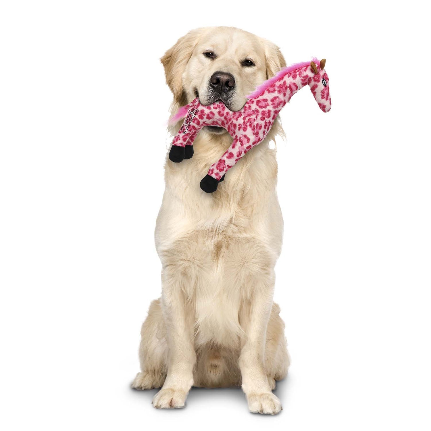 Mighty- Safari Pink Giraffe - Squeaker-Multiple Layers. Made Durable, Strong & Tough. Interactive Play Dog Toy (Tug, Toss & Fetch). Machine Washable & Floats