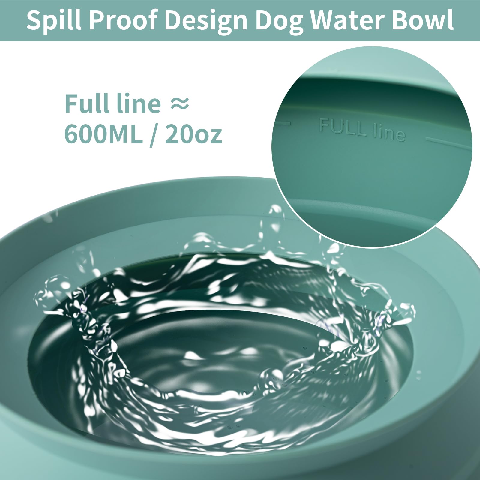 SLSON Spill Proof Dog Water Bowl for Cars,Collapsible No Splash Dog Travel Bowls Integrated Molding Portable Pet Bowl for Vehicl