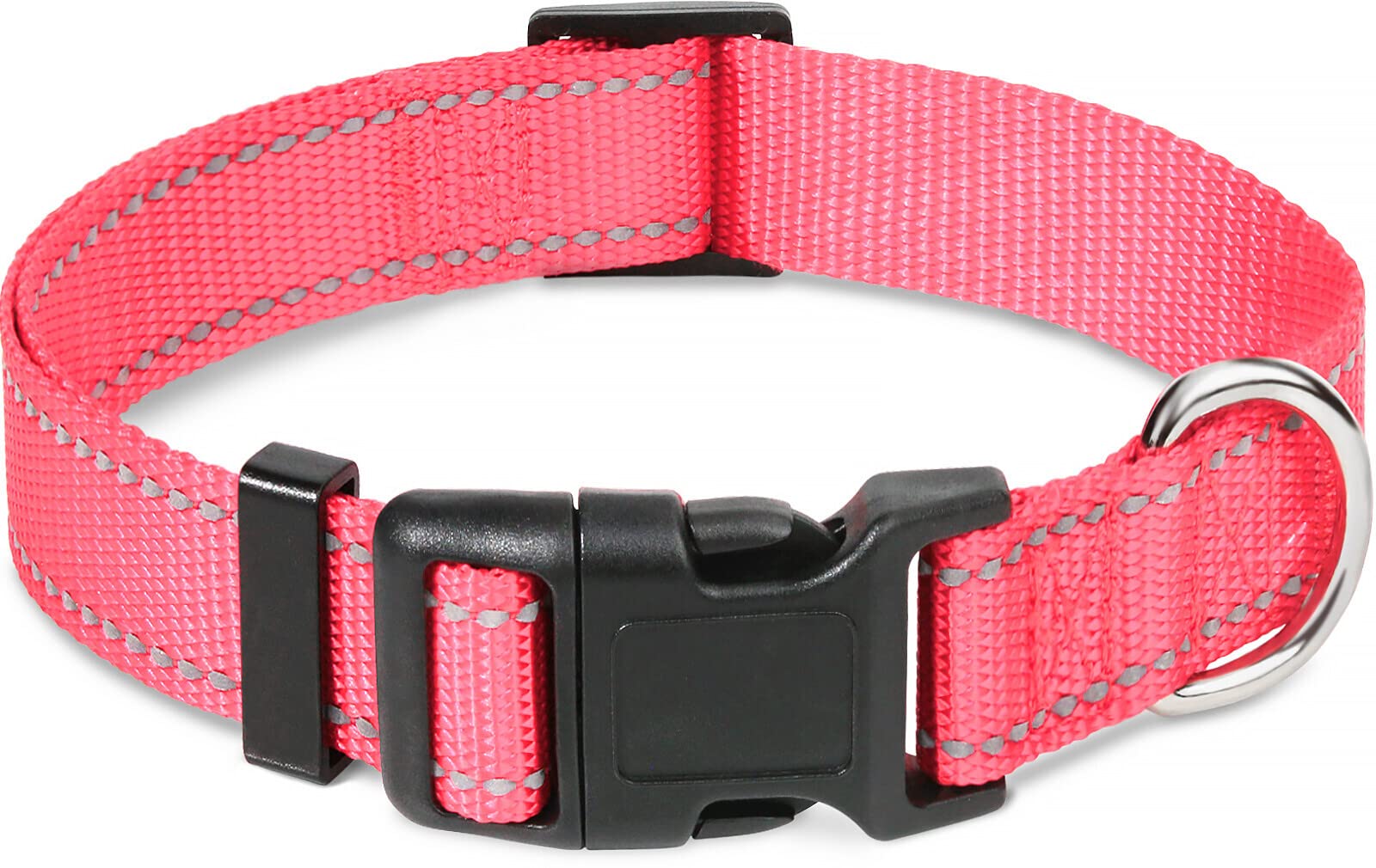 Taglory Reflective Adjustable Dog Collars For Puppy Small Medium Large Dogs, Thin Nylon Webbing And Quick Release Plastic Buckle