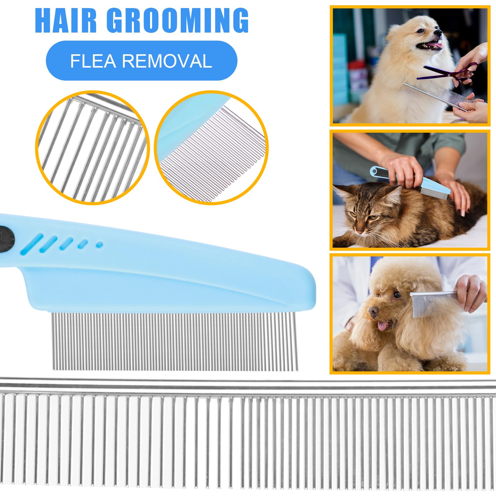 Aiolpy Pet Grooming Kit with Pet Shedding Slicker Brush, Bath Massage for Rabbit, Puppy, Kitten, All Hair Types, Includes Multip