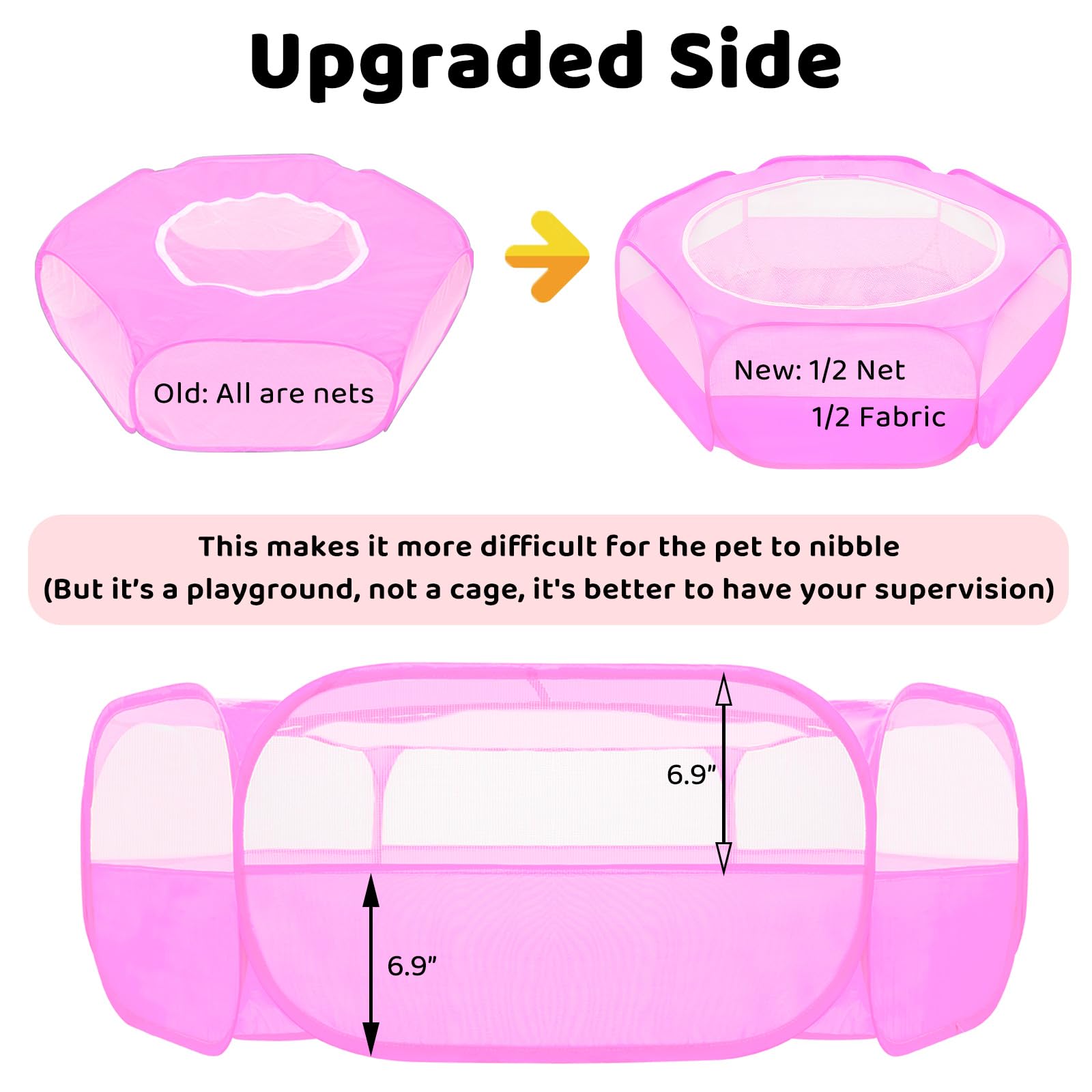 Amakunft Small Animal Pop-Up Playpen with Mesh Cover, 47   x 23.6   x 15   Chicken Brooder Box, Play Pen Indoor Outdoor fo