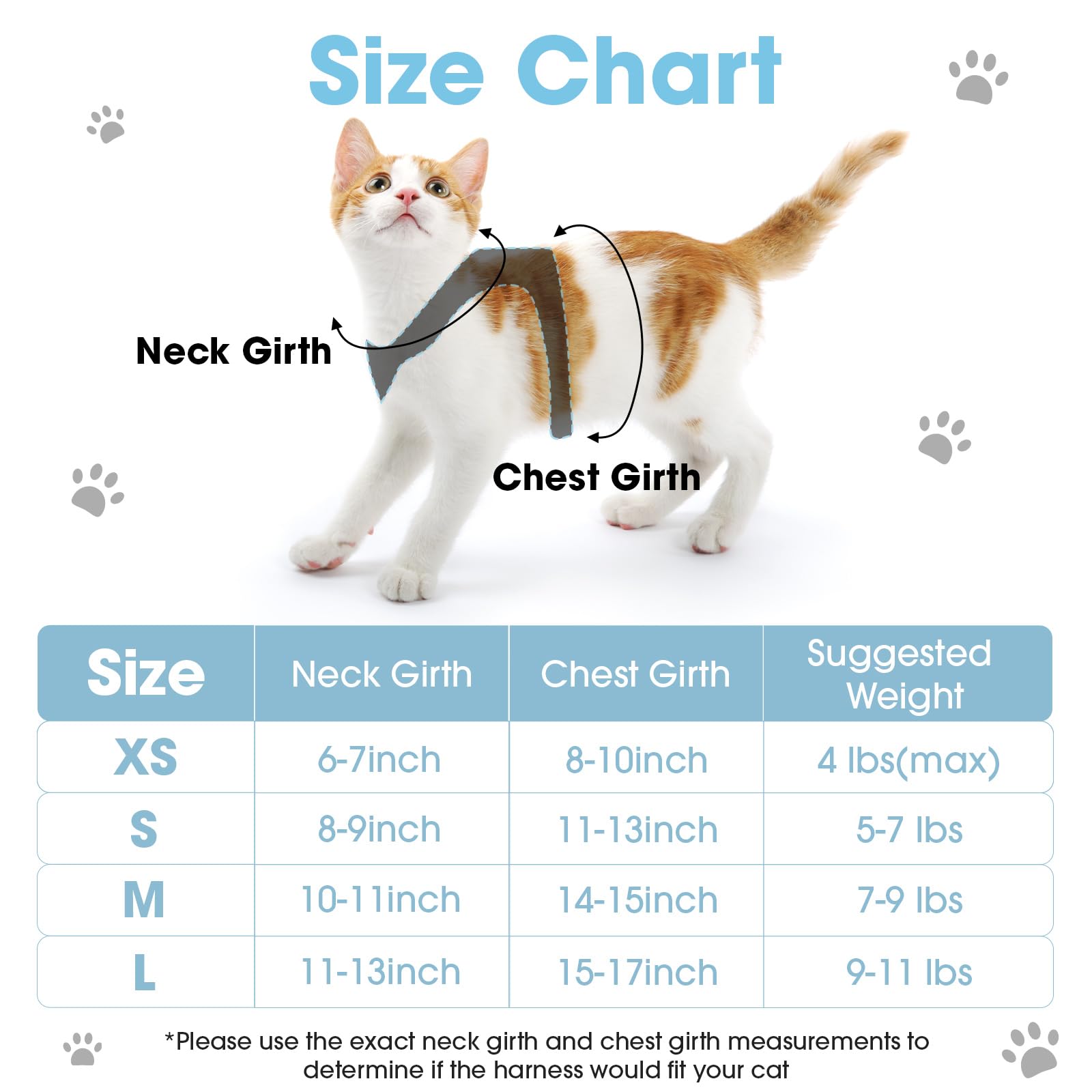 NCMAMA Cat Vest Harness and Leash Set for Walking Escape Proof, Adjustable Kitten Harness Breathable Mesh with Reflective Strips