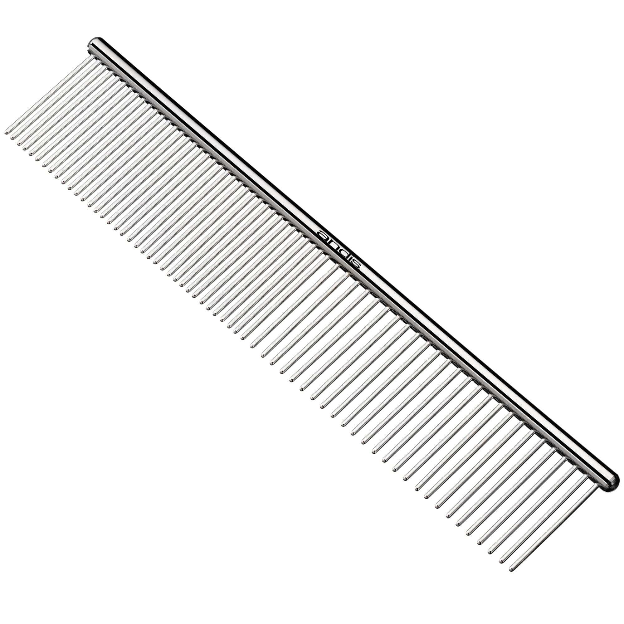 Andis 65730 Stainless-Steel Comb For Knots, Mats & Loose Hair Removal - Effective Dematting Tool, Comfortable, Lightweight, Portable & Safe For Dogs, Cats & Pets – Silver, 7-1/2-Inch