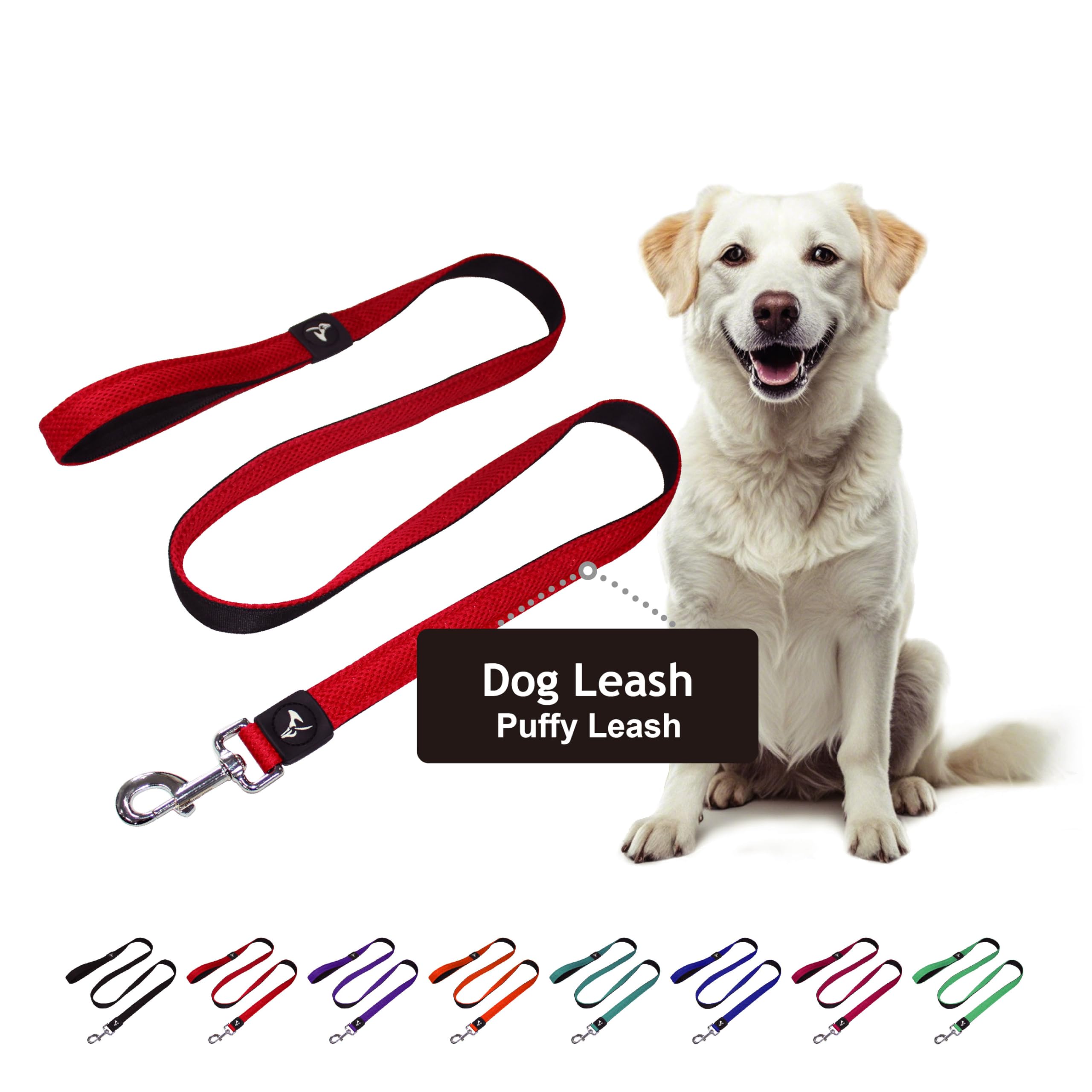 Kruz Premier 5Ft Dog Mesh Leash - Kza1160-14M/L - Lightweight, Breathable, Comfort Puffy Leash - Secure Dual-Layered Tangle-Free