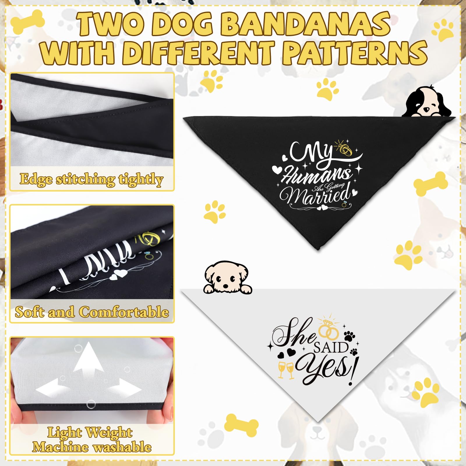 2 Pack Engagement Gifts For Couples My Humans Are Getting Married Dog Bandanas She Said Yes Dog Bandanas For Wedding Bridal Show