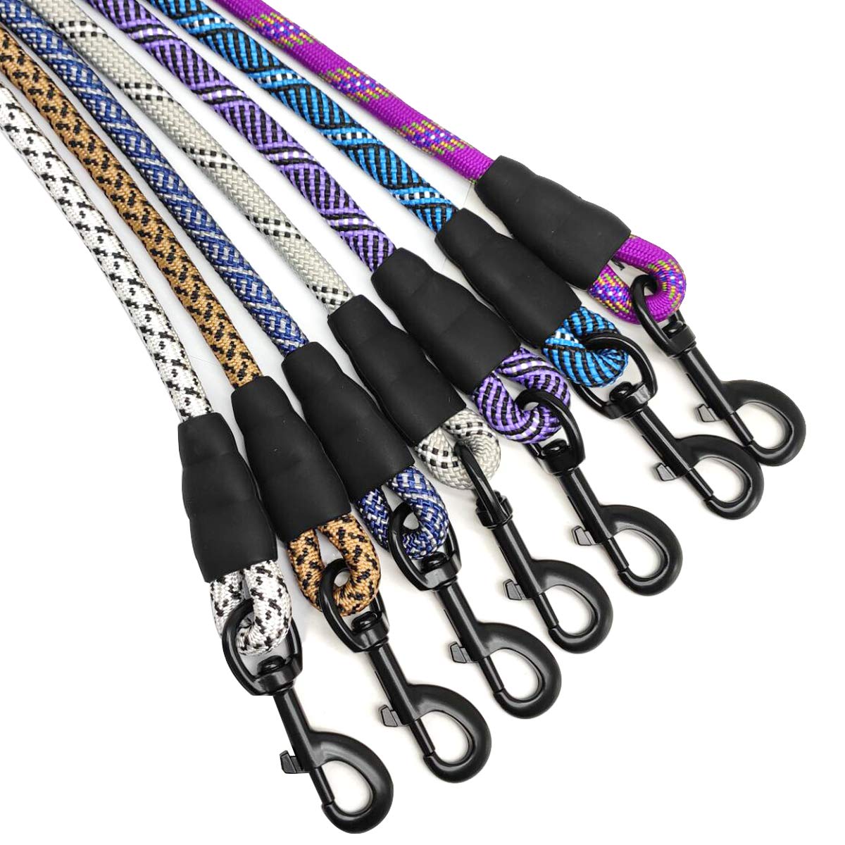 Maypaw Heavy Duty Rope Dog Leash, 3/4/5/6/7/8/10/12/15 Ft Nylon Pet Leash, Soft Padded Handle Thick Lead Leash For Large Medium Dogs Small Puppy