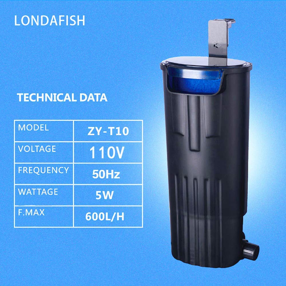 Londafish Turtle Filter Water Submersible Filter For Turtle Tank/Aquarium 600L/H Filtration Low Water Level Filter