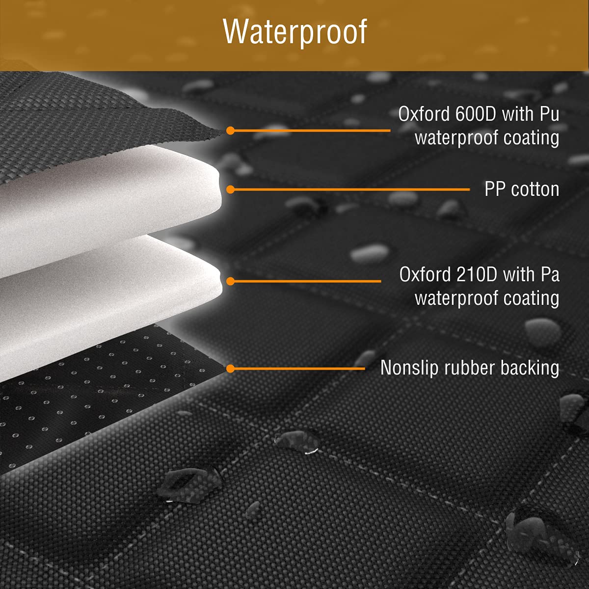 Active Pets Front Dog Car Seat Cover For Suv, Trucks, Sedans. Waterproof Car Seat Covers For Dogs Front Seats Only. Car Seat Protector For Dogs - Orange