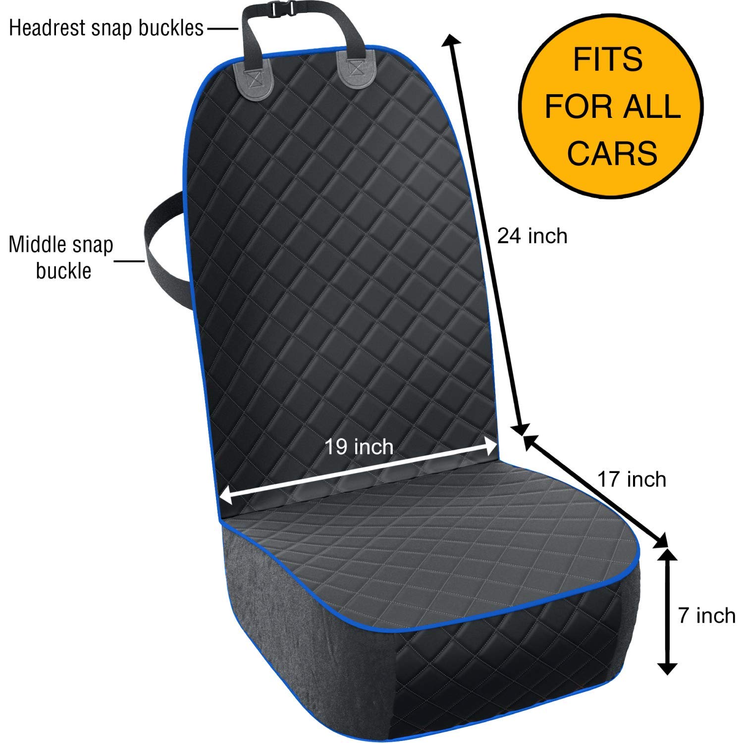 Active Pets Front Dog Car Seat Cover For Suv, Trucks, Sedans. Waterproof Car Seat Covers For Dogs Front Seats Only. Car Seat Pro