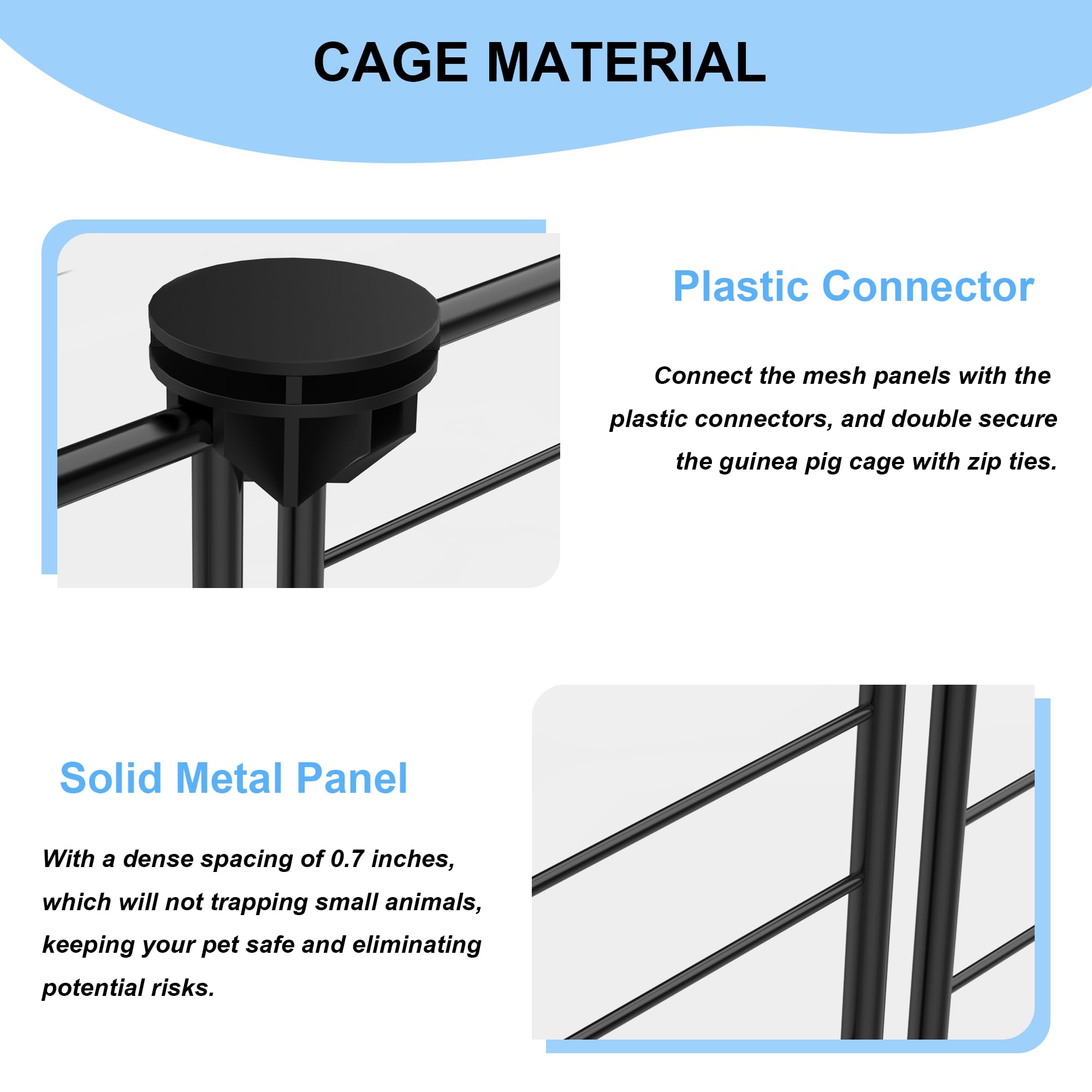 Modeslab Guinea Pig Cages With Liner, 8-Sqft Small Animal Pet Playpen Indoor C&C Habitat Cage For Rabbit Puppy Hedgehog Outdoor