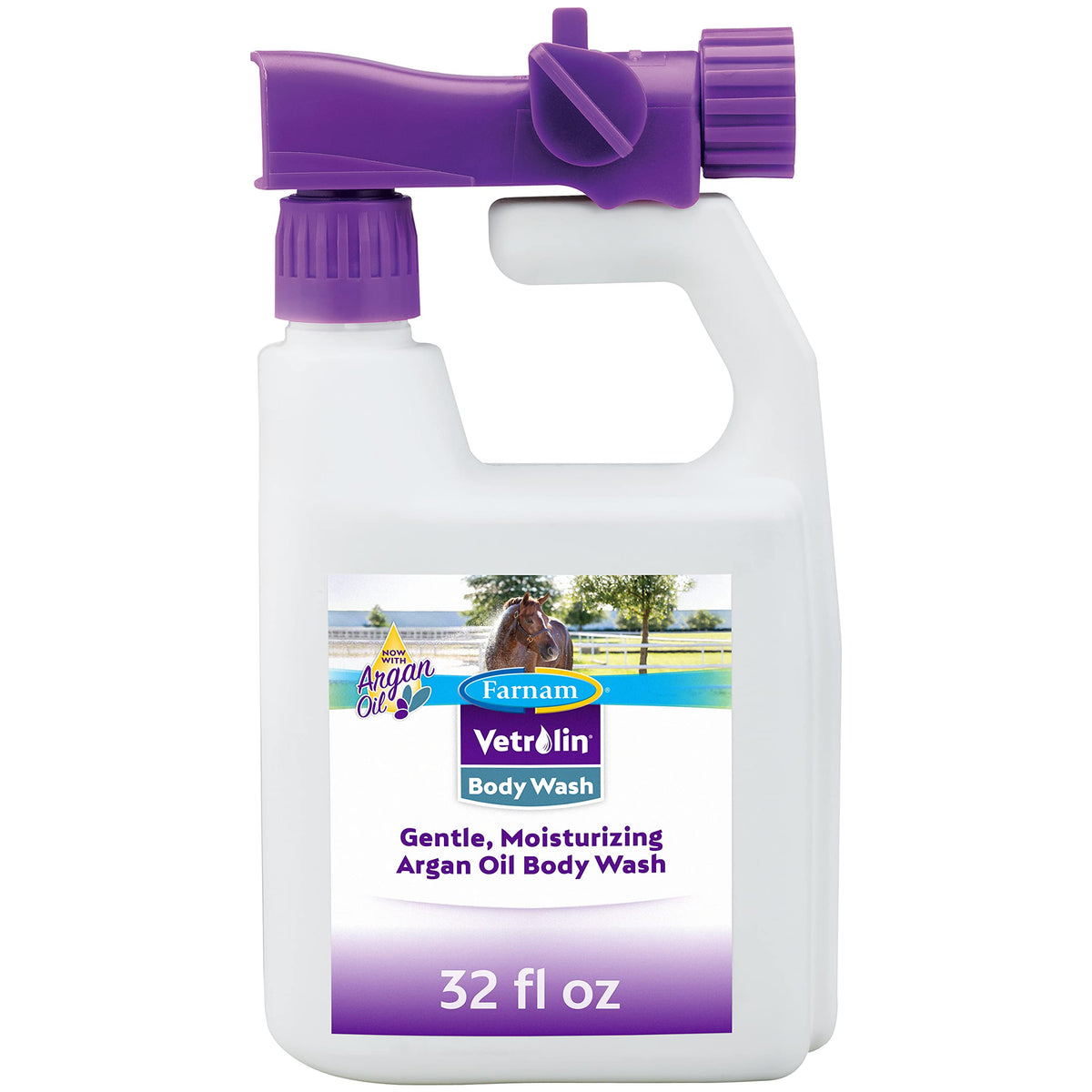 Farnam Vetrolin Body Wash Ultra-Hydrating Shampoo for Horses and Dogs 32 Ounces,Green