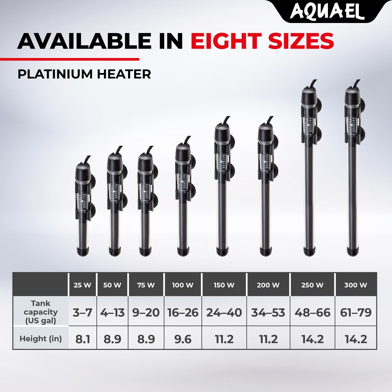 Aquael Platinium Aquarium Heater For Freshwater & Saltwater Aquariums - 150 Watt, 24-40 Gallons