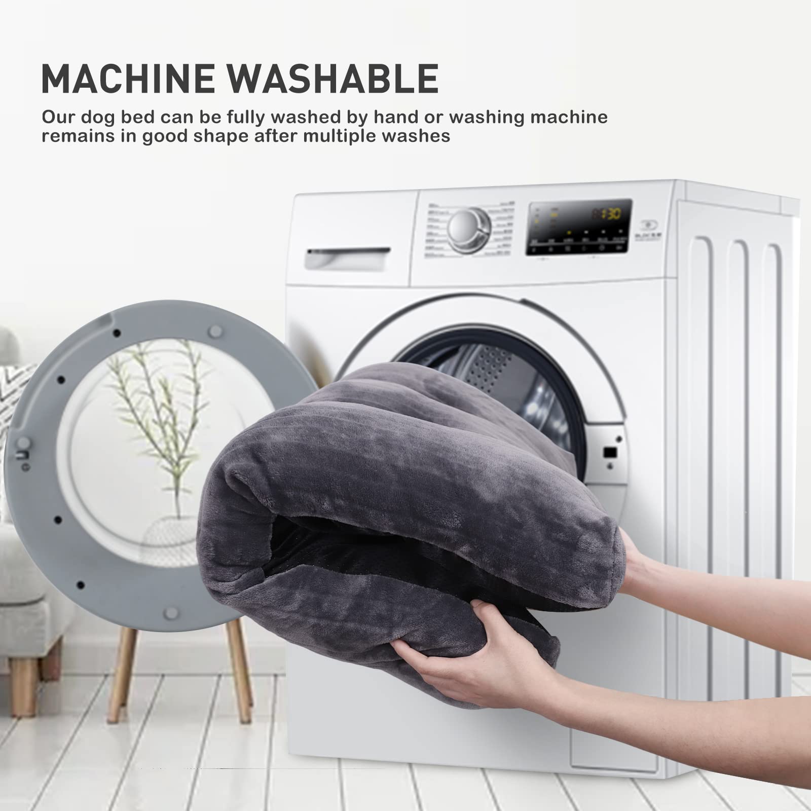 Dog Crate Bed Washable Dog Beds for Extra Small Dogs Deluxe Thick Flannel Fluffy Comfy Kennel Pad Anti-Slip & Anti-Scratch Pet S