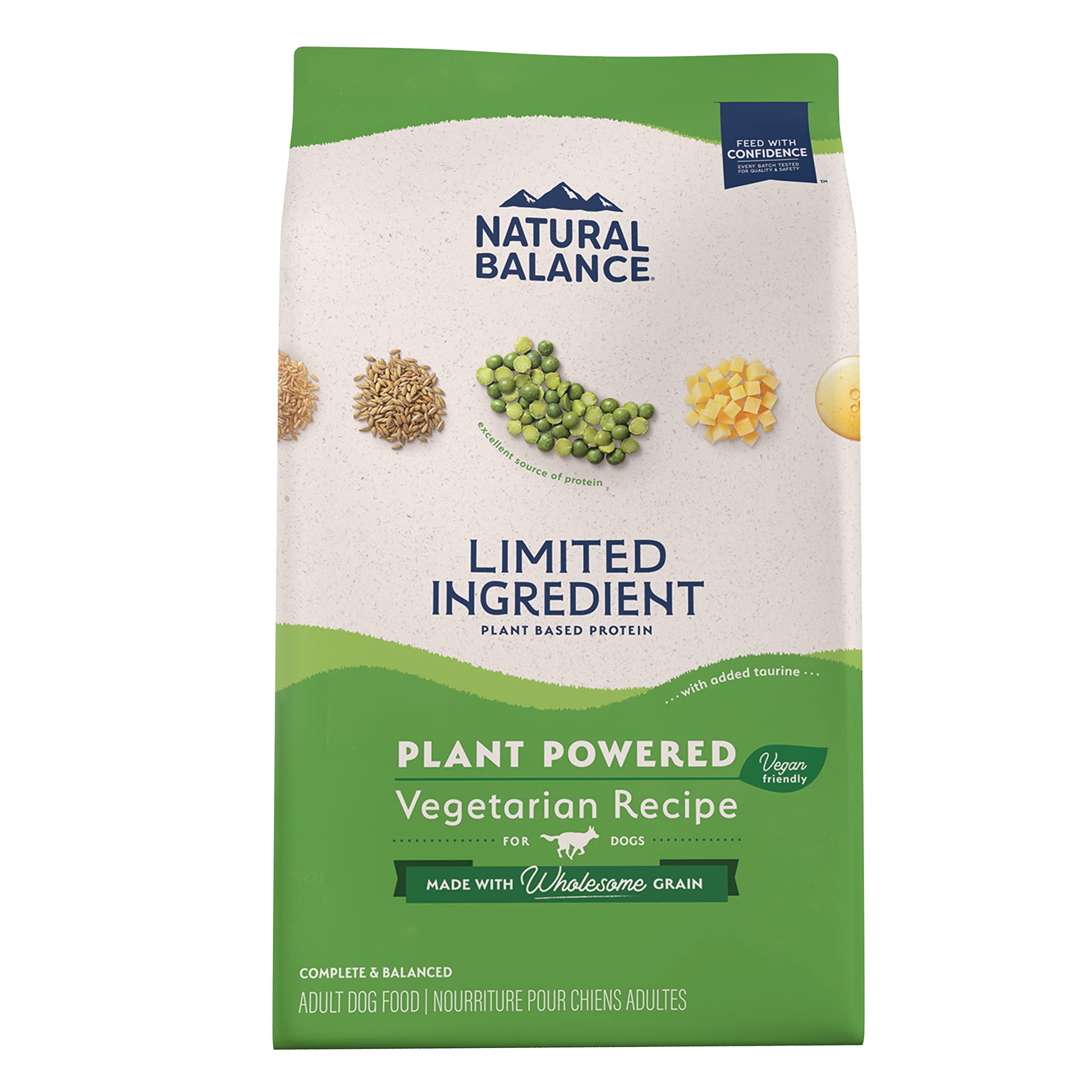 Natural Balance Limited Ingredient Adult Dry Dog Food with Vegan Plant Based Protein and Healthy Grains, Vegetarian Recipe, 24 P