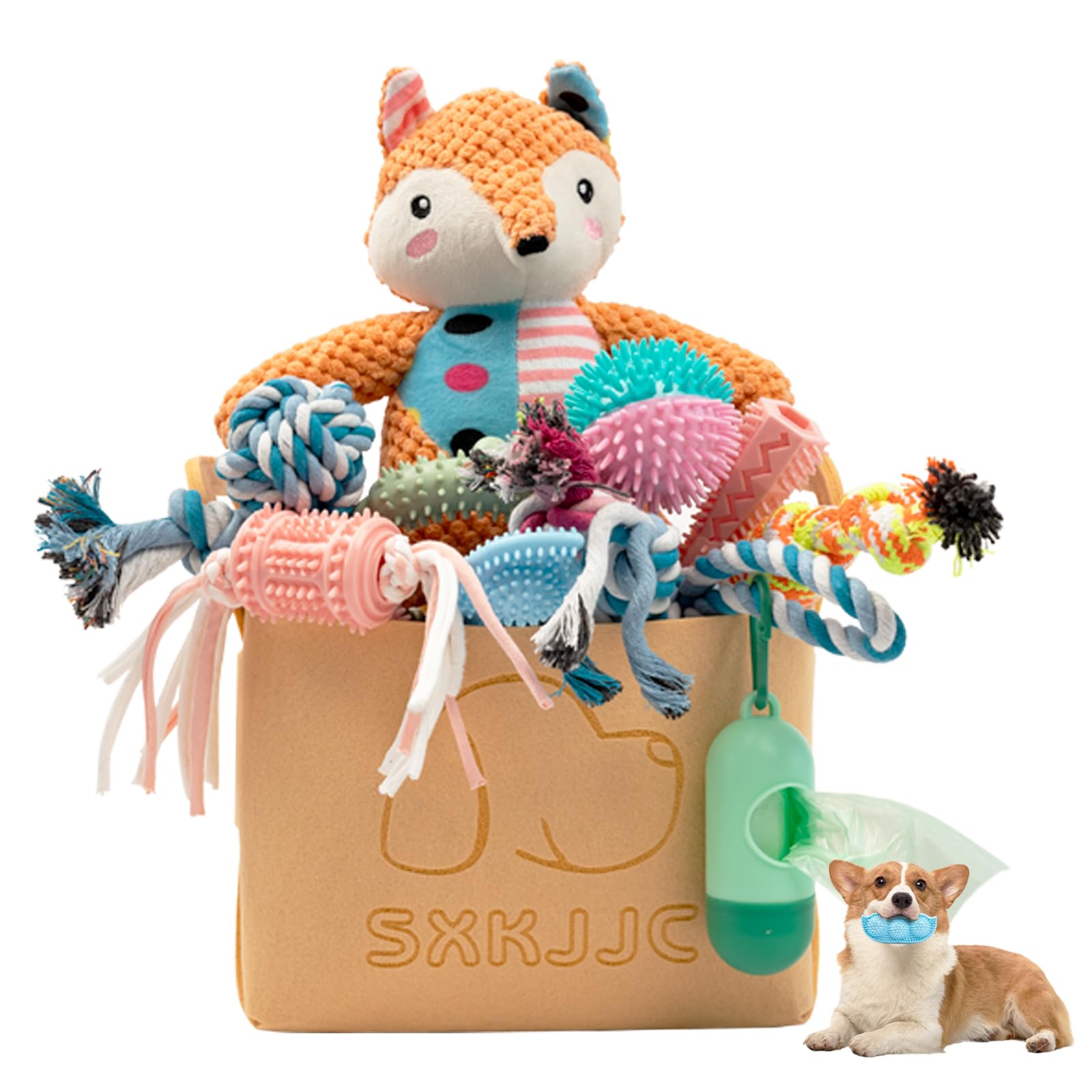 Sxkjjc Dog Toys For Puppies 18Pack, Puppy Teething Toys, Dog Toys To Keep Them Busy, Interactive Dog Toys For Boredom, Dog Toy Pack For Puppies And Small Dogs, Dog Gift Basket Puppy Starter Kit