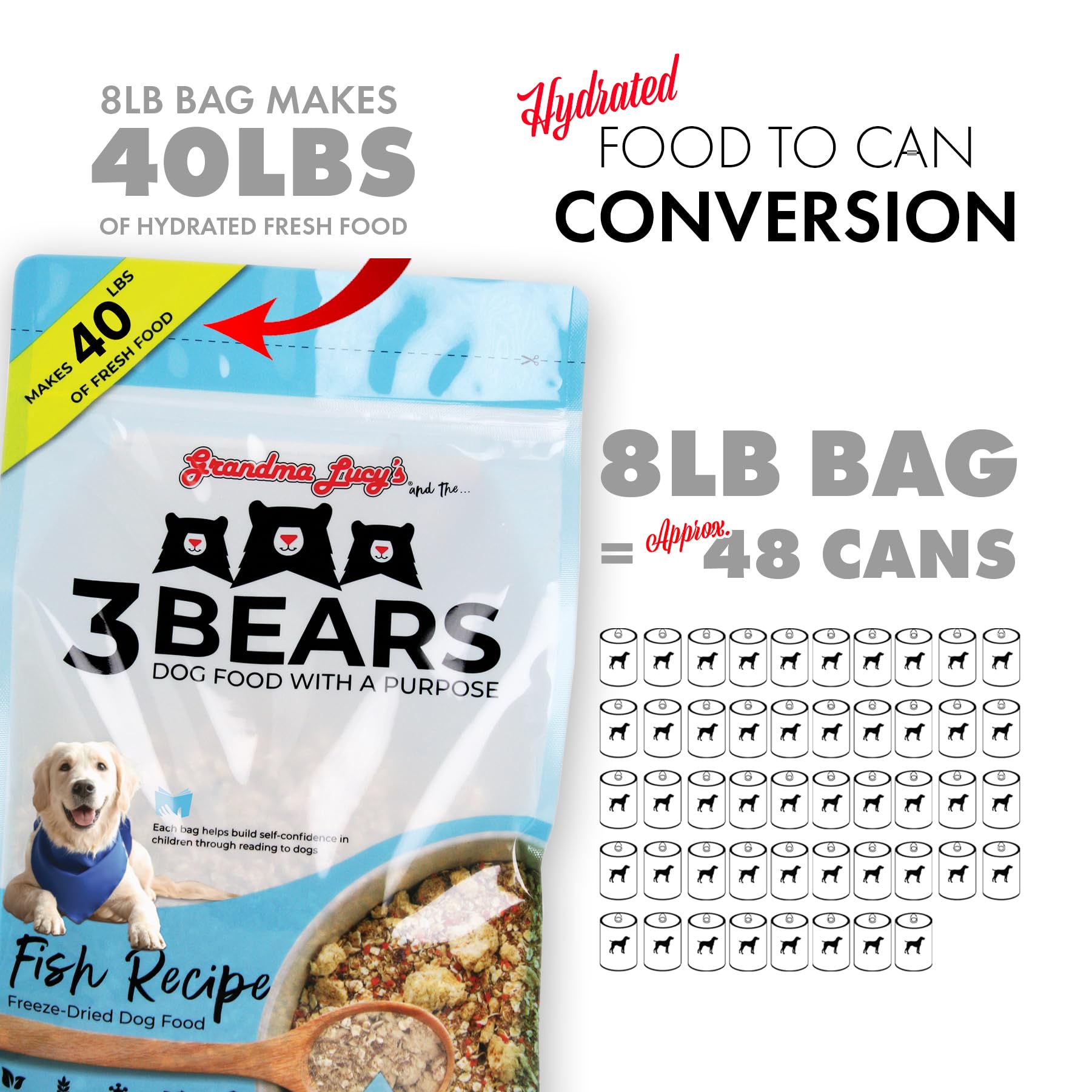 Grandma Lucys 3 Bears Fish Dog Food - 1lb