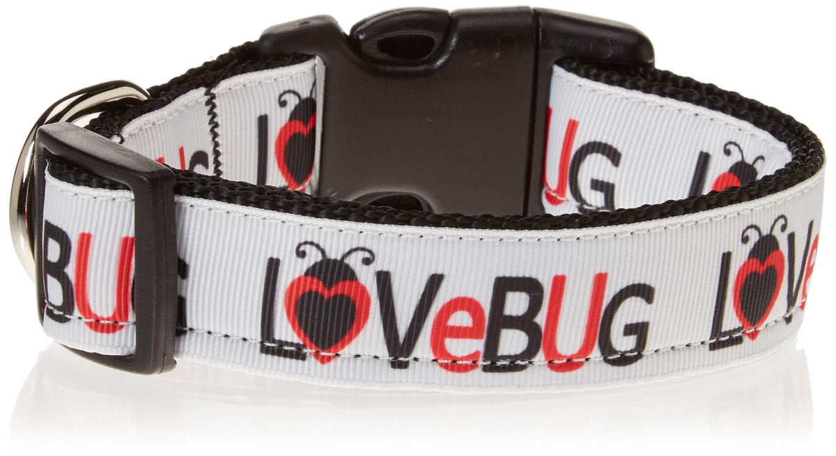 Mirage Pet Products Love Bug Nylon Dog Collar, Medium