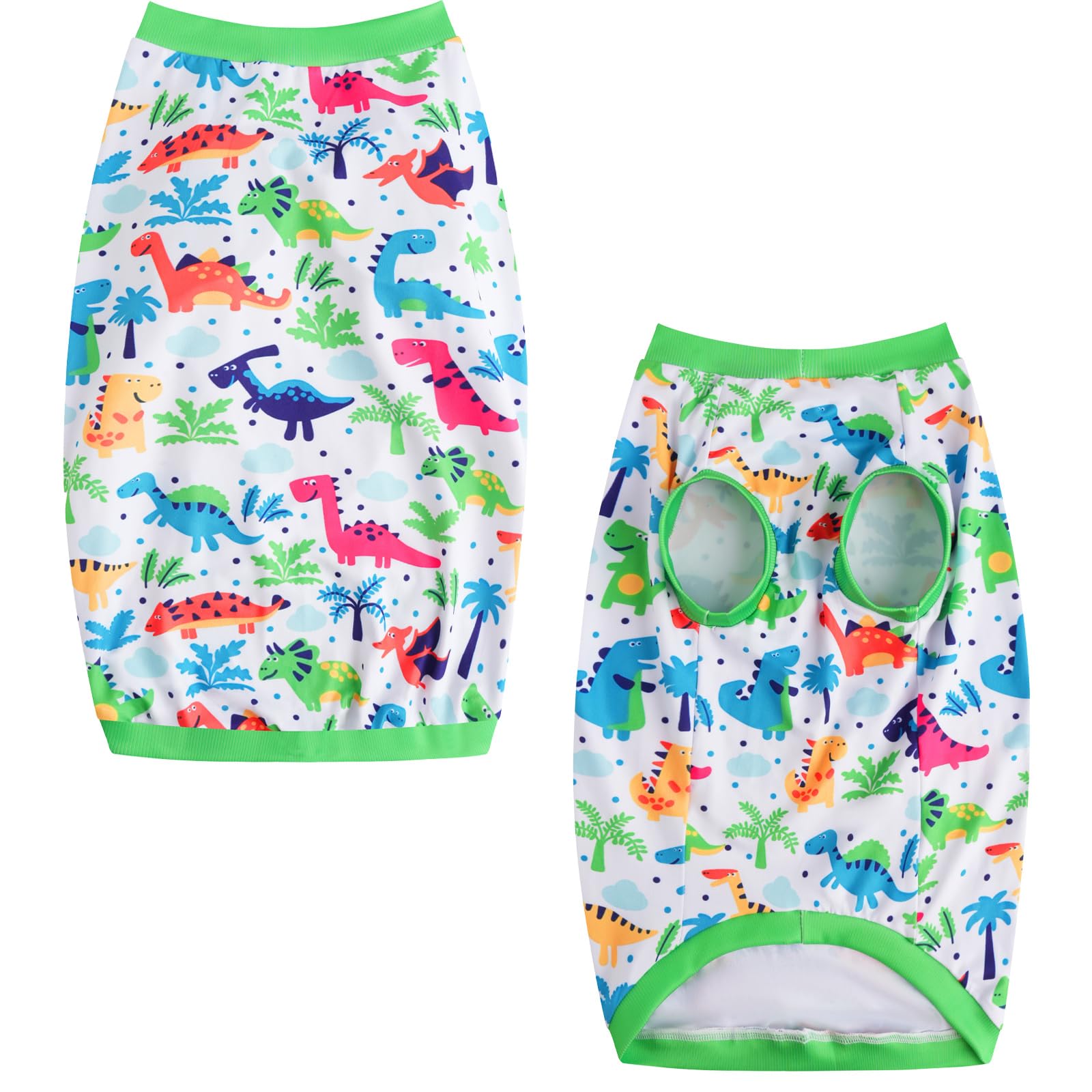 Dog Sleeveless T Shirt Dinosaur Prints Vest Shirt Soft Stretchy Summer Clothes For Large Dog Boys Girls Shirt Large,Green