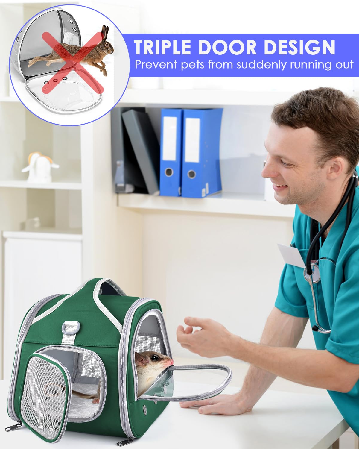 Bissap Bearded Dragon Travel Carrier, Portable Guinea Pig Carrier Bag Tortoise Carrier Pouch For Bunny Hamster Chinchilla Hedgeh