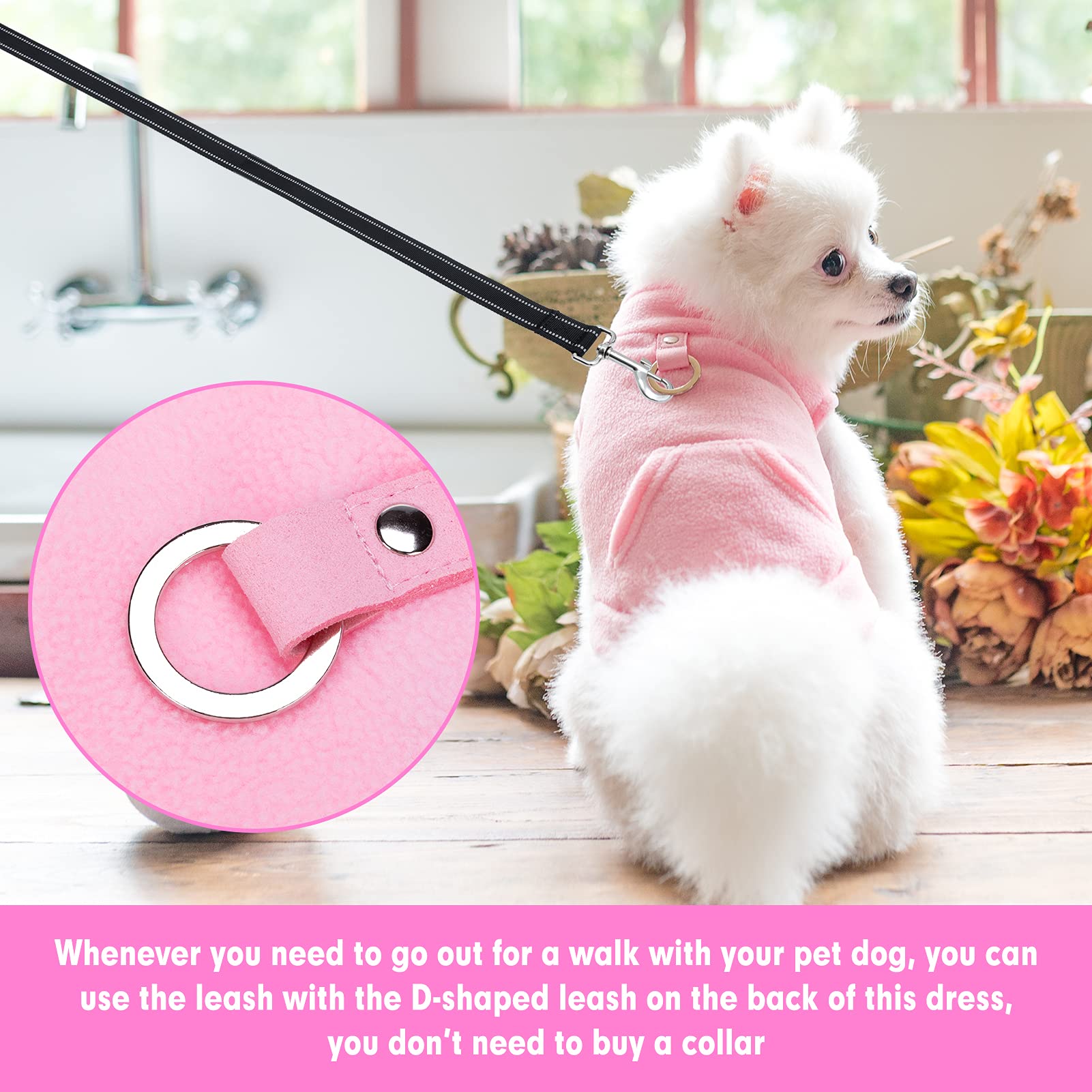 Expawlorer Polar Fleece Vest Dog Clothes - Fall Dog Sweater Pet Clothing, Warm Soft Pullover Sleeveless Dog Jacket With Small Pocket, Cold Winter Coat For Small Medium Large Dogs (Light Pink, Xs)