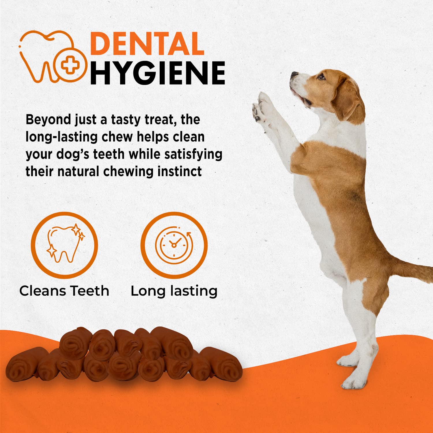 Canine Naturals Peanut Butter Chew Dog Treats - Rawhide Free, All-Natural, 10 Pack of 5 Inch Brown Chews