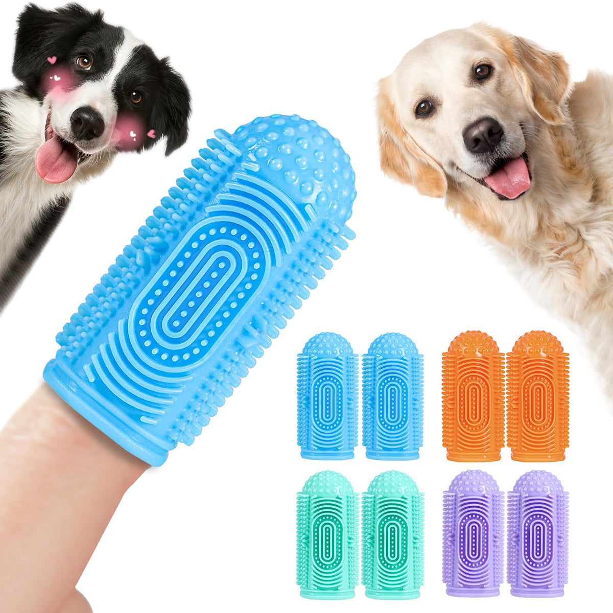 Yueyuejia Dog Toothbrush Finger Toothbrush Dog Tooth Brushing Kit 8Pack Dog Finger Toothbrush For Dog Teeth Cleaning&Dog Dental Care Dog Tooth Brush Dog Toothbrush Kit Pet Toothbrush
