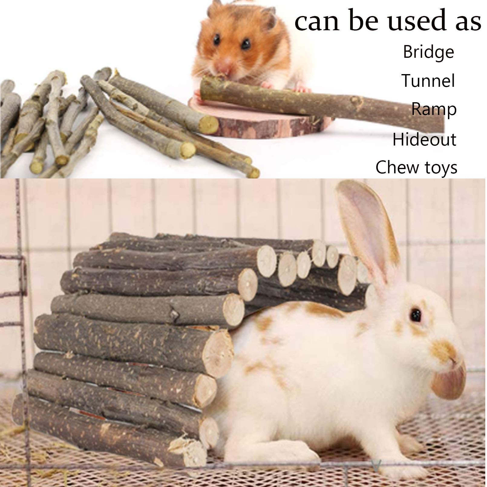 Hamiledyi Wooden Reptile Hideout Bearded Dragon Bendy Bridge Climbing Ladder Hiding Hut Reptiles Hide Cave Habitat Decor For Lizards Gecko Spiders Snakes Tortoise(L:20' X 11.8')