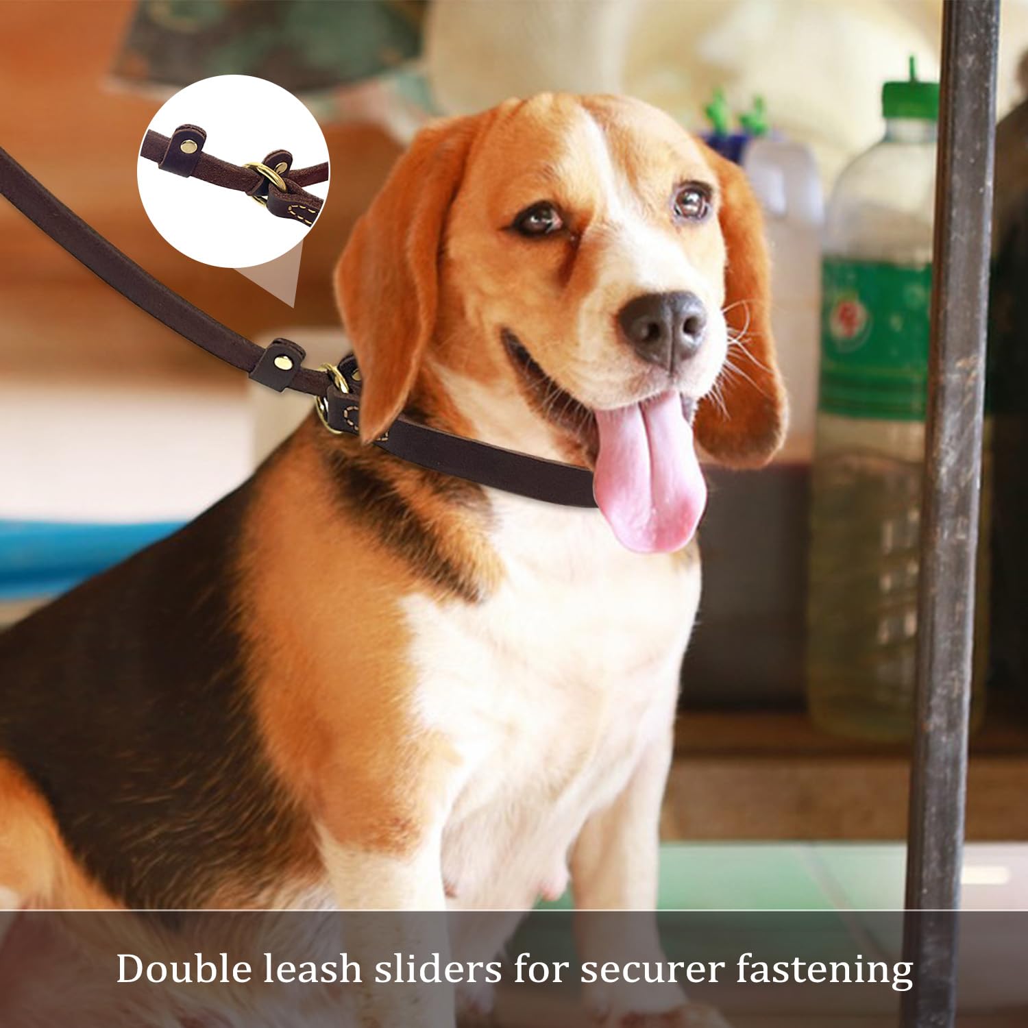 Guiding Star Slip Lead For Medium Large Dogs, Brown (6 Ft*3/4In) - A Heavy Duty Leather Slip Leash Ideal For Dog Training