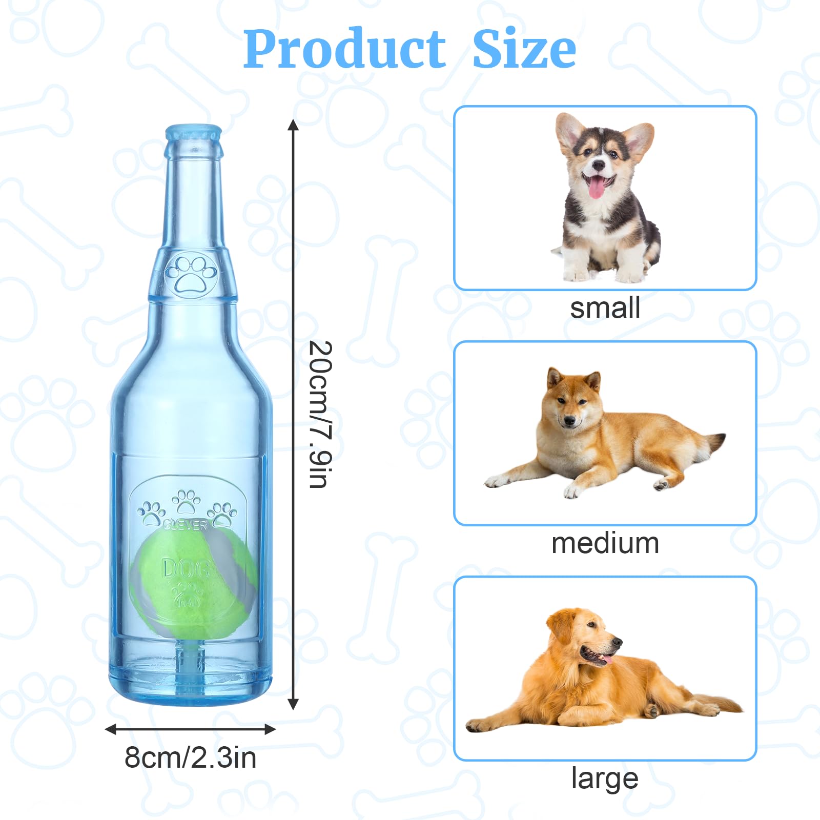 Heygueo Water Bottle Dog Toy For Aggressive Chewers,Ball In Bottle Rubber Dog Toy,Cute Interactive Pet Rubber Cruncher For Dogs