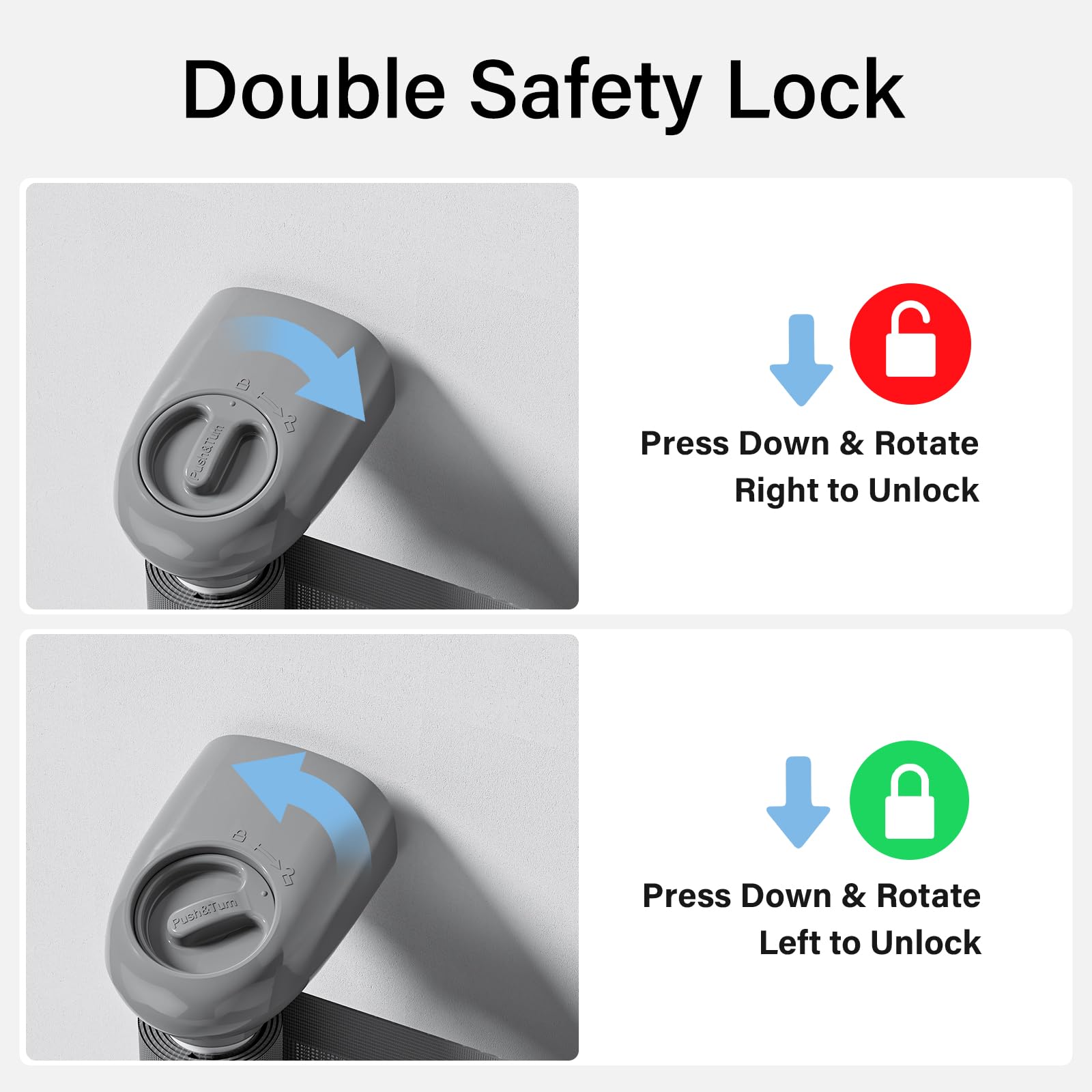 Retractable Baby Gates For Stairs, Probebi Retractable Dog Gate Indoor Extends To 54' Wide 34' Tall, Child Gates For Doorways, Stair Gate Use For Outdoor, Hallways, Doorways, Deck, Porch