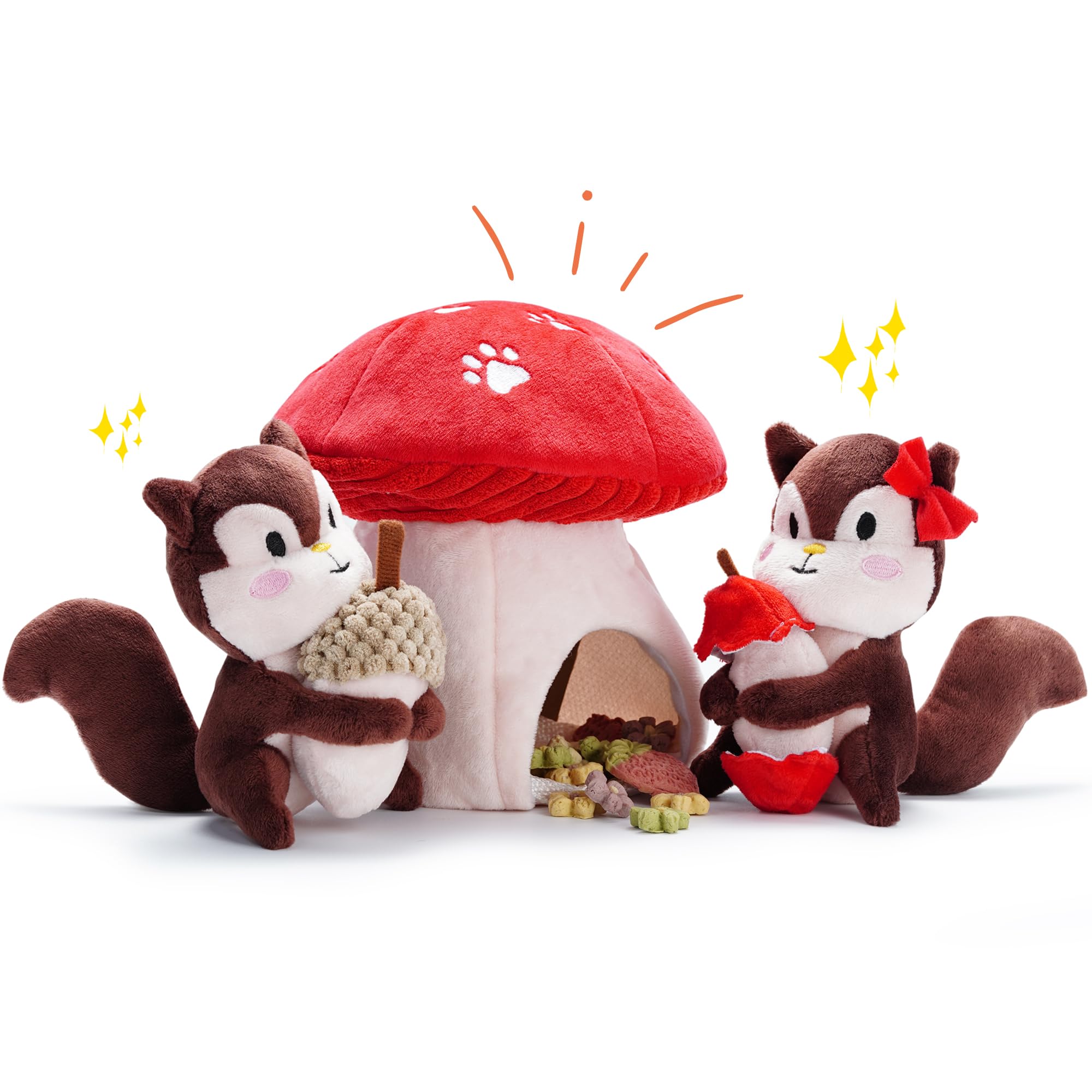 Nocciola Squirrel Dog Squeaky Toys-Hide And Seek Plush Dog Toys, Small Dog Toys For Boredom, Christmas Dog Toys For Small And Me