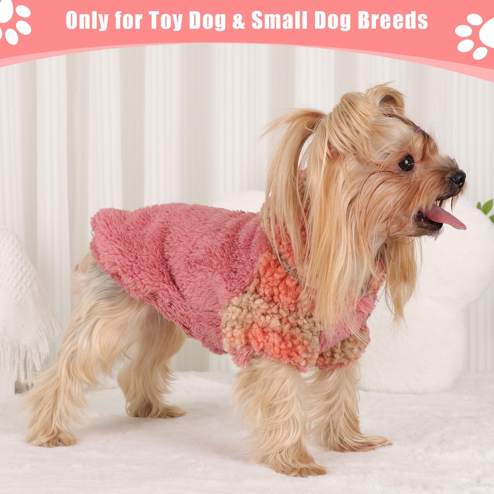 Plaid Dog Hoodie Dog Sweaters For Small Dogs Male Winter Warm Extra Puppy Sweater For Chihuahua Teacup Yorkie Soft Fleece Clothe