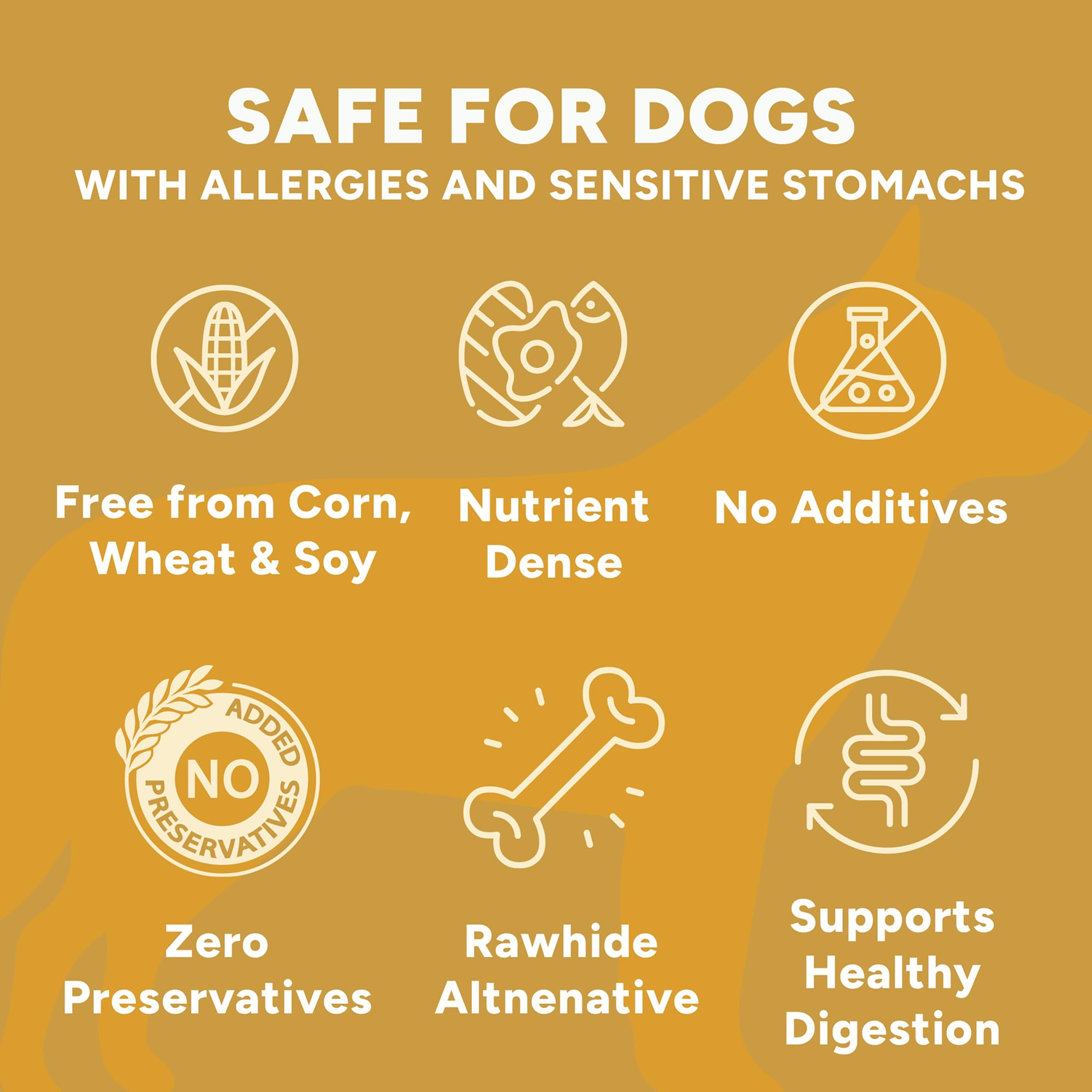 Gaines Family Farmstead Dog Treats - Grain-Free Sweet Potato Bones, 8 oz, All-Natural for Digestion, Skin & Energy, Made in USA