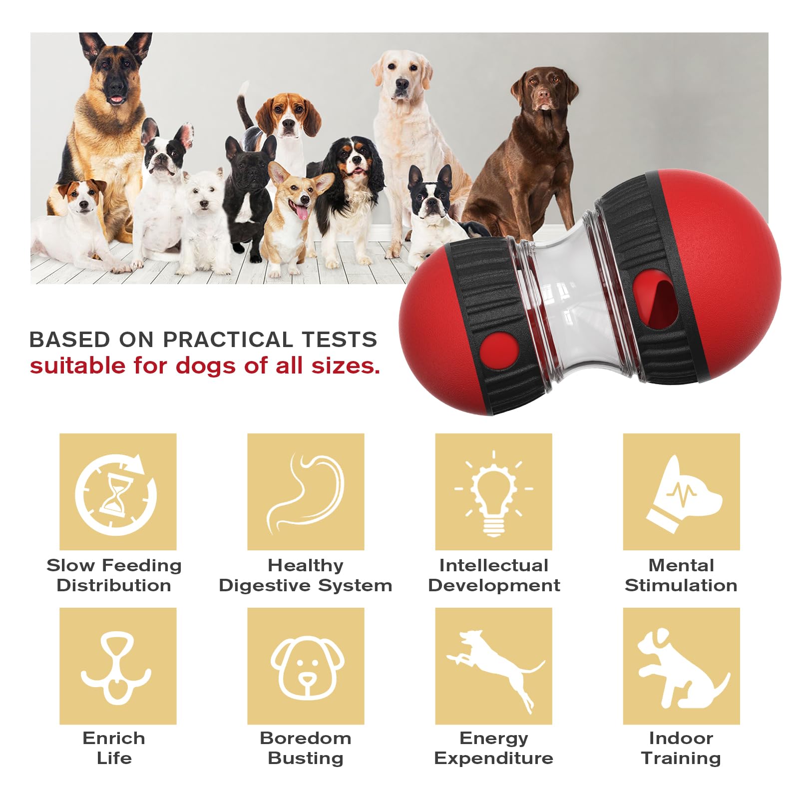 Interactive Dog Puzzle Toy - Mental Stimulation Rolling Treat Dispenser Ball & Slow Feeder Bowl Combo Set | Keeps Your Beloved D