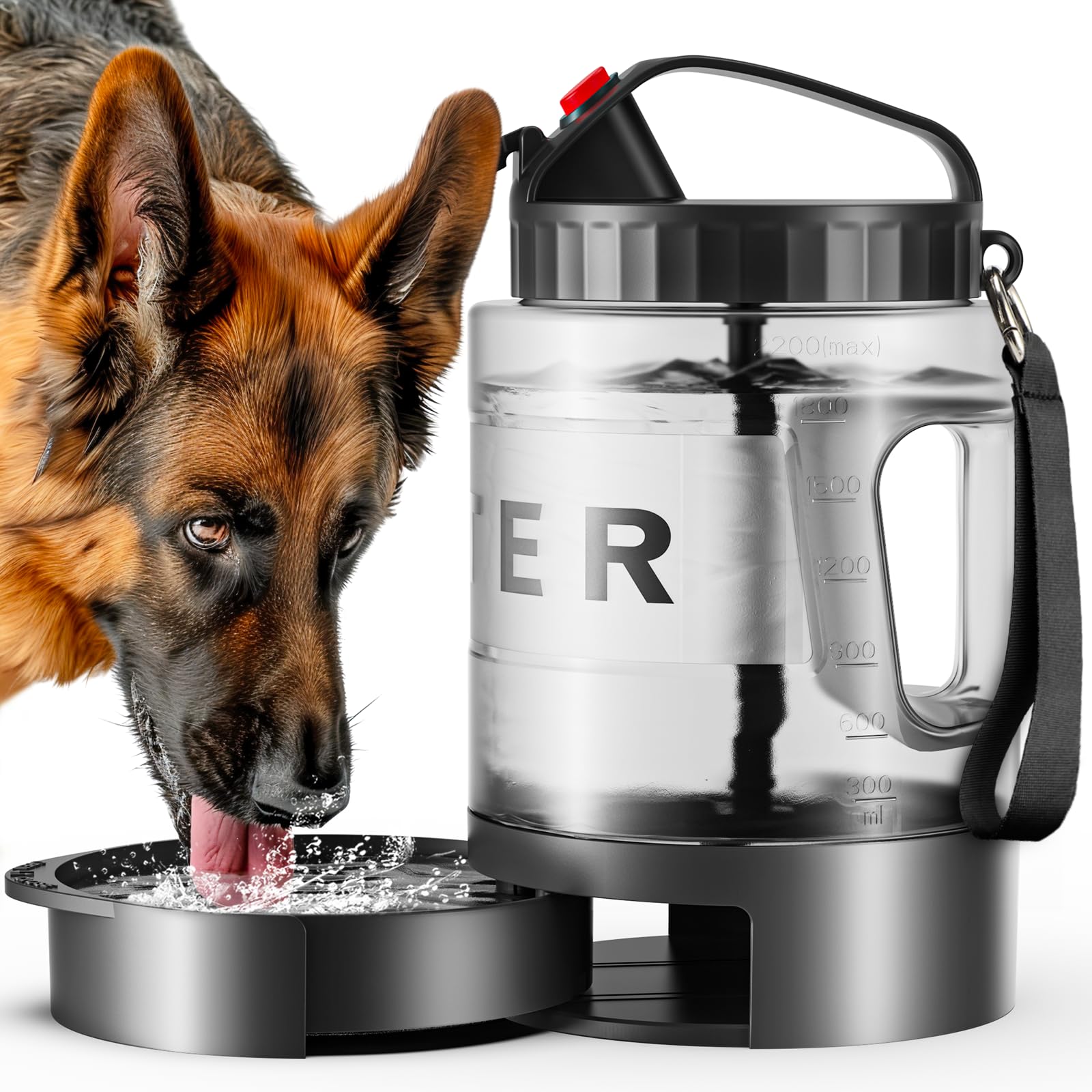 77oz Dog Water Bottle Dog Travel Water Bottle, Portable Dog Water Bowl Dispenser for Travel Camping Hiking Walking, Dog Water Dr