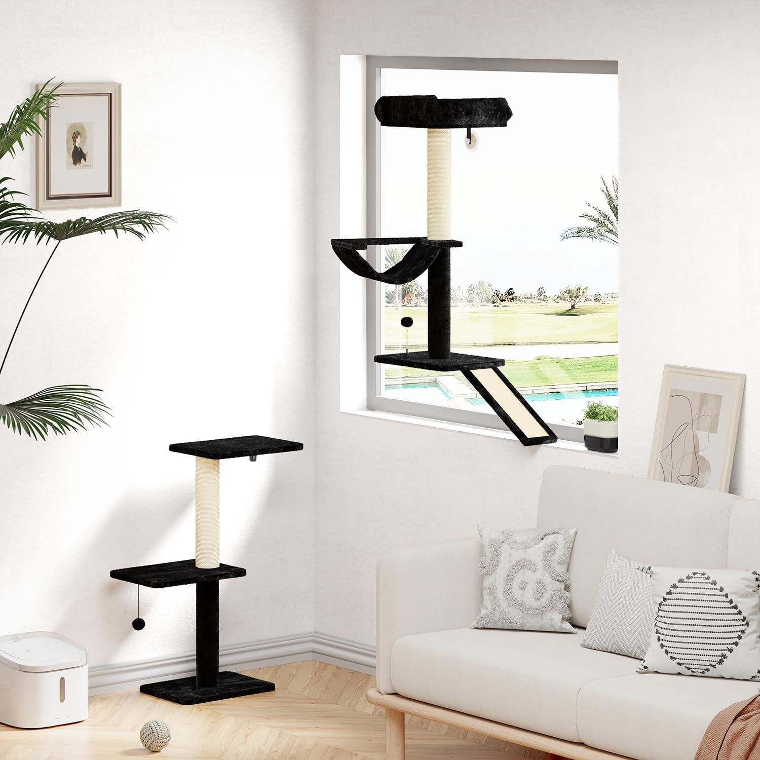 Nunu Lab Wall Mounted Cat Climber Set, Wall Furniture Set, Diy Wall/Window Shelves, Scratching Post, Comfortable Bed, Cat Shelve