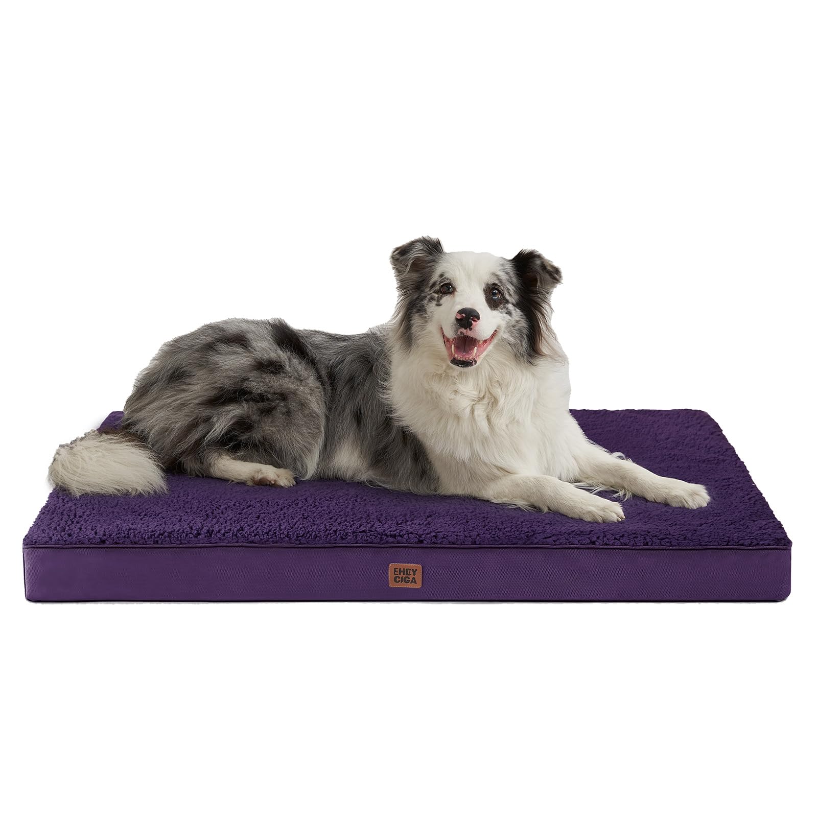 EHEYCIGA Orthopedic XL Dog Beds for Extra Large Dogs with Removable Washable Cover for Crate, Purple, 41x27